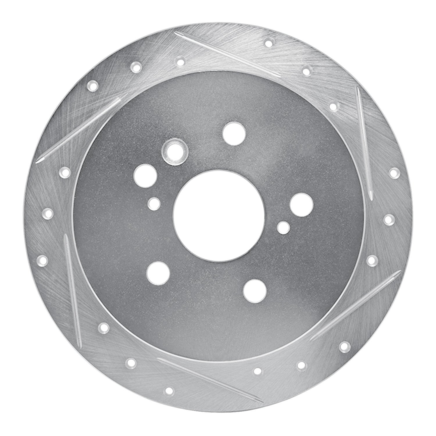E-Line Drilled & Slotted Silver Brake Rotor, 2004-2009