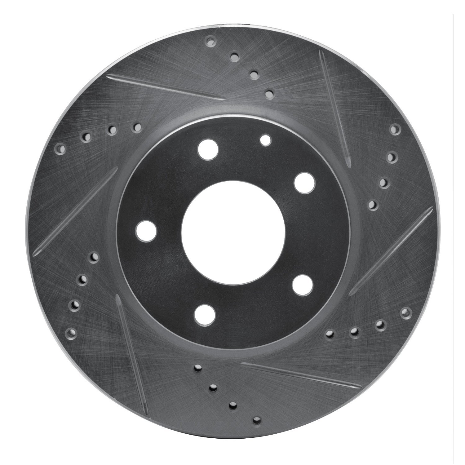 E-Line Drilled & Slotted Silver Brake Rotor, Fits Select Ford/Lincoln/Mercury/Mazda, Position: Front Right