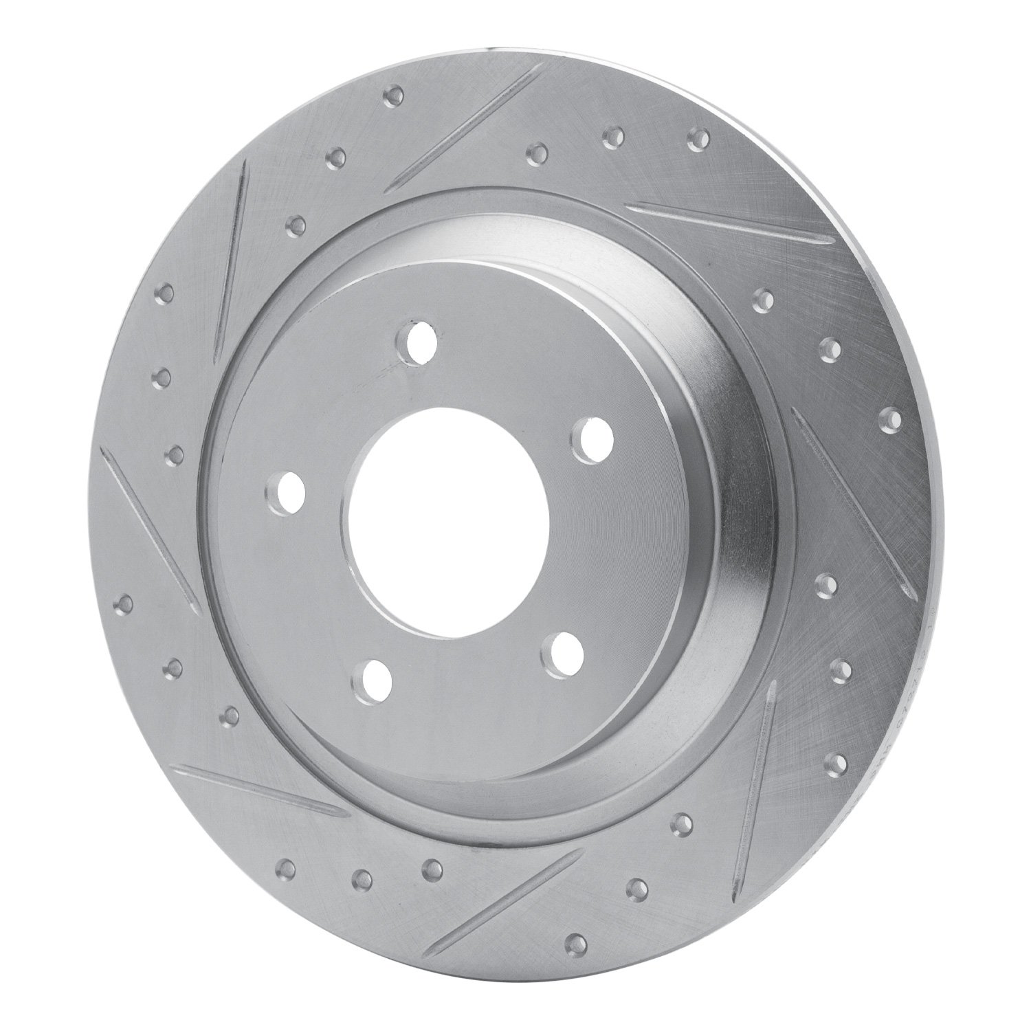 E-Line Drilled & Slotted Silver Brake Rotor, 2006-2015 Ford/Lincoln/Mercury/Mazda, Position: Rear Left