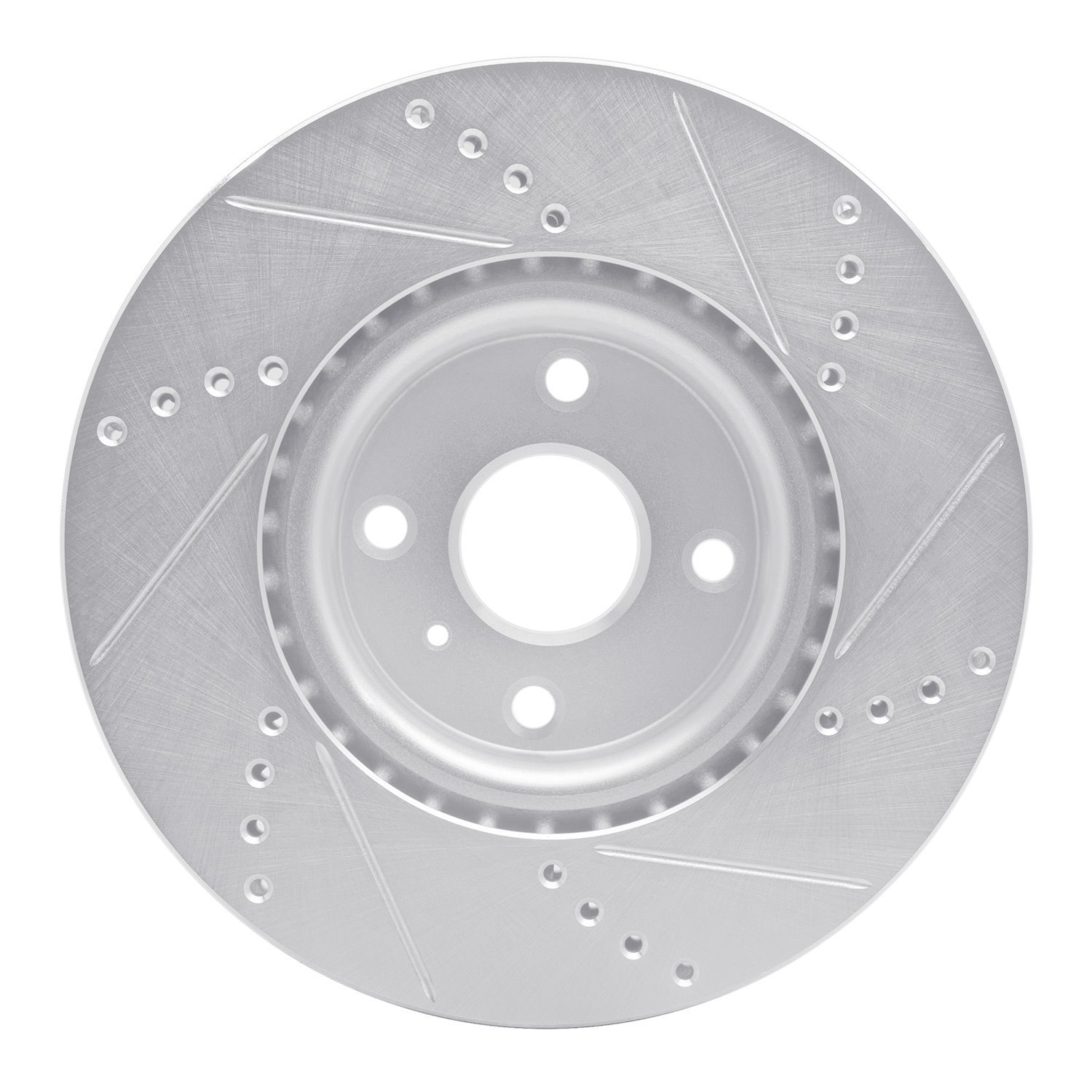 E-Line Drilled & Slotted Silver Brake Rotor, Fits Select Fits Multiple Makes/Models, Position: Front Left