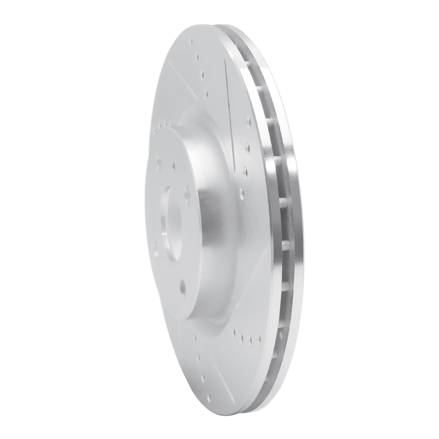 E-Line Drilled & Slotted Silver Brake Rotor, Fits Select Fits Multiple Makes/Models, Position: Front Right