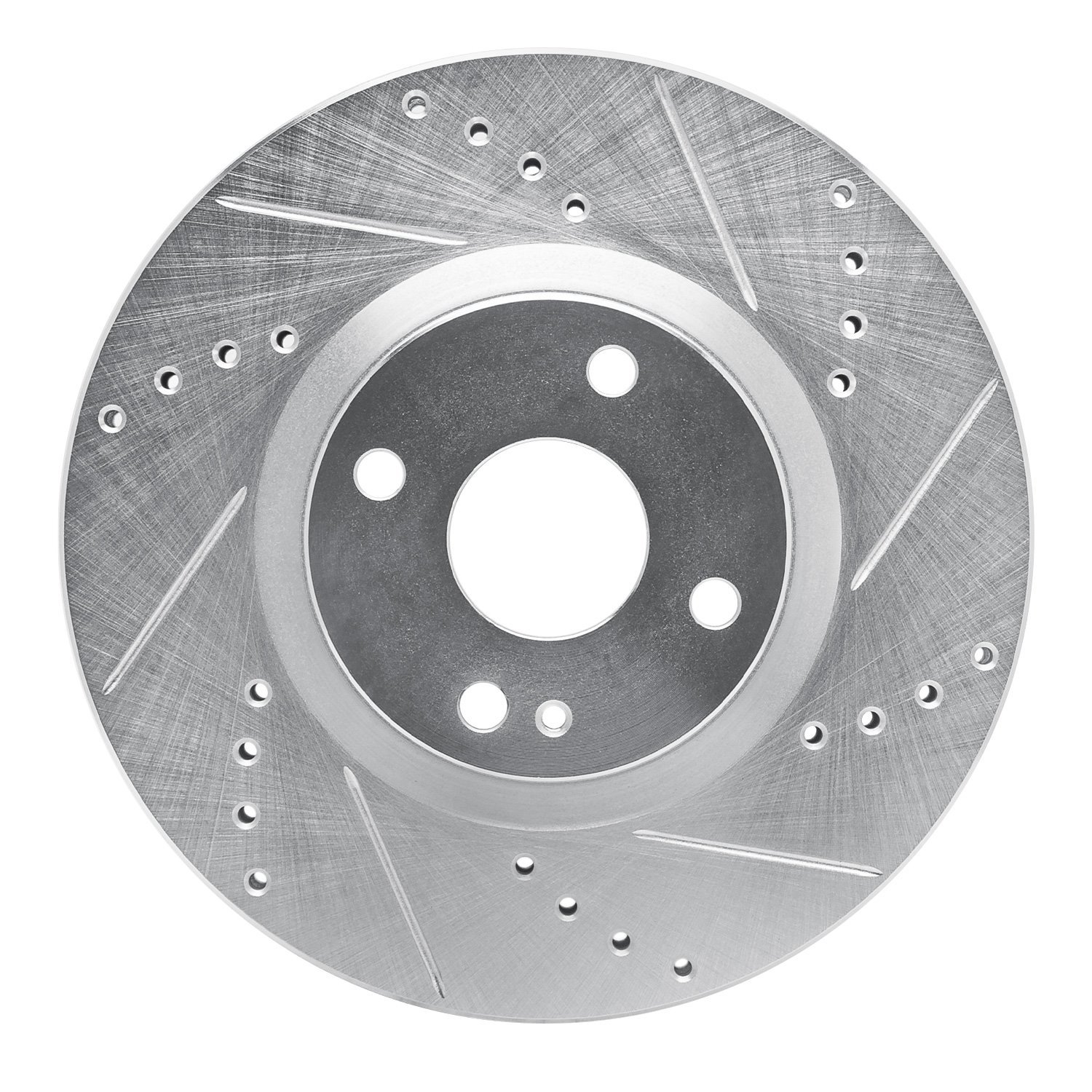 E-Line Drilled & Slotted Silver Brake Rotor, Fits Select Fits Multiple Makes/Models, Position: Front Right