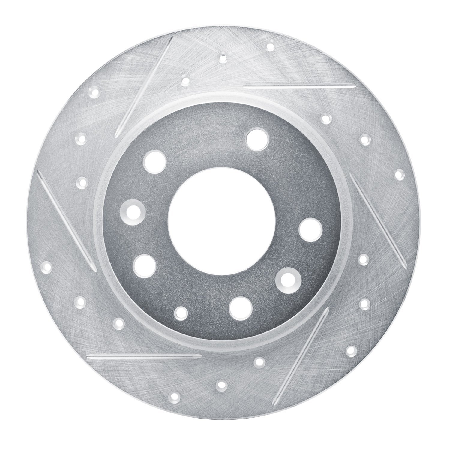 E-Line Drilled & Slotted Silver Brake Rotor, Fits Select Ford/Lincoln/Mercury/Mazda, Position: Rear Left