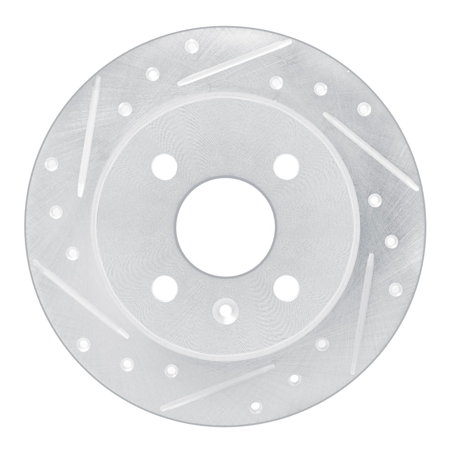 E-Line Drilled & Slotted Silver Brake Rotor, 2000-2005 GM, Position: Rear Left
