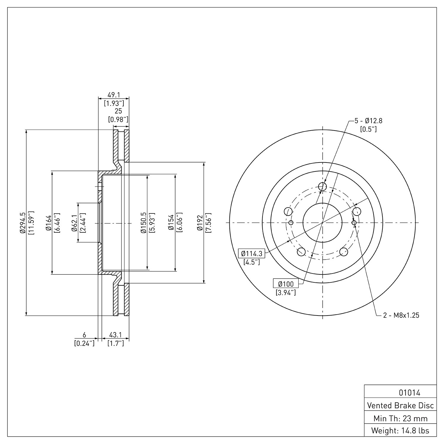 E-Line Blank Brake Rotor, 2006-2017 Suzuki, Position: Front