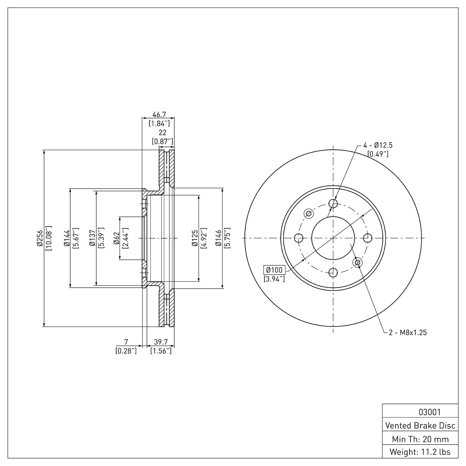 E-Line Blank Brake Rotor, 2006-2012 Fits Multiple Makes/Models, Position: Front