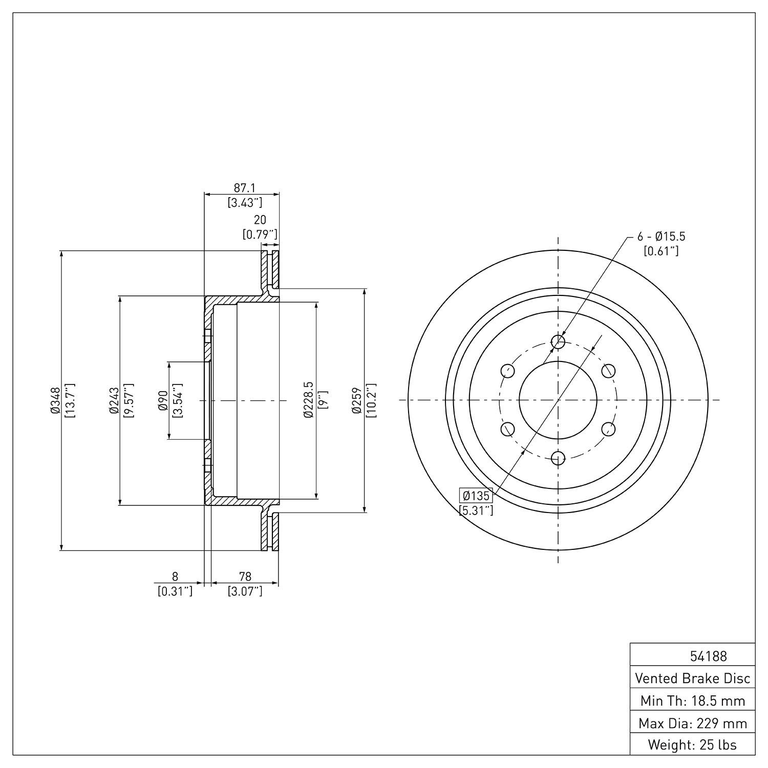 E-Line Blank Brake Rotor, 2004-2011 Ford/Lincoln/Mercury/Mazda, Position: Rear