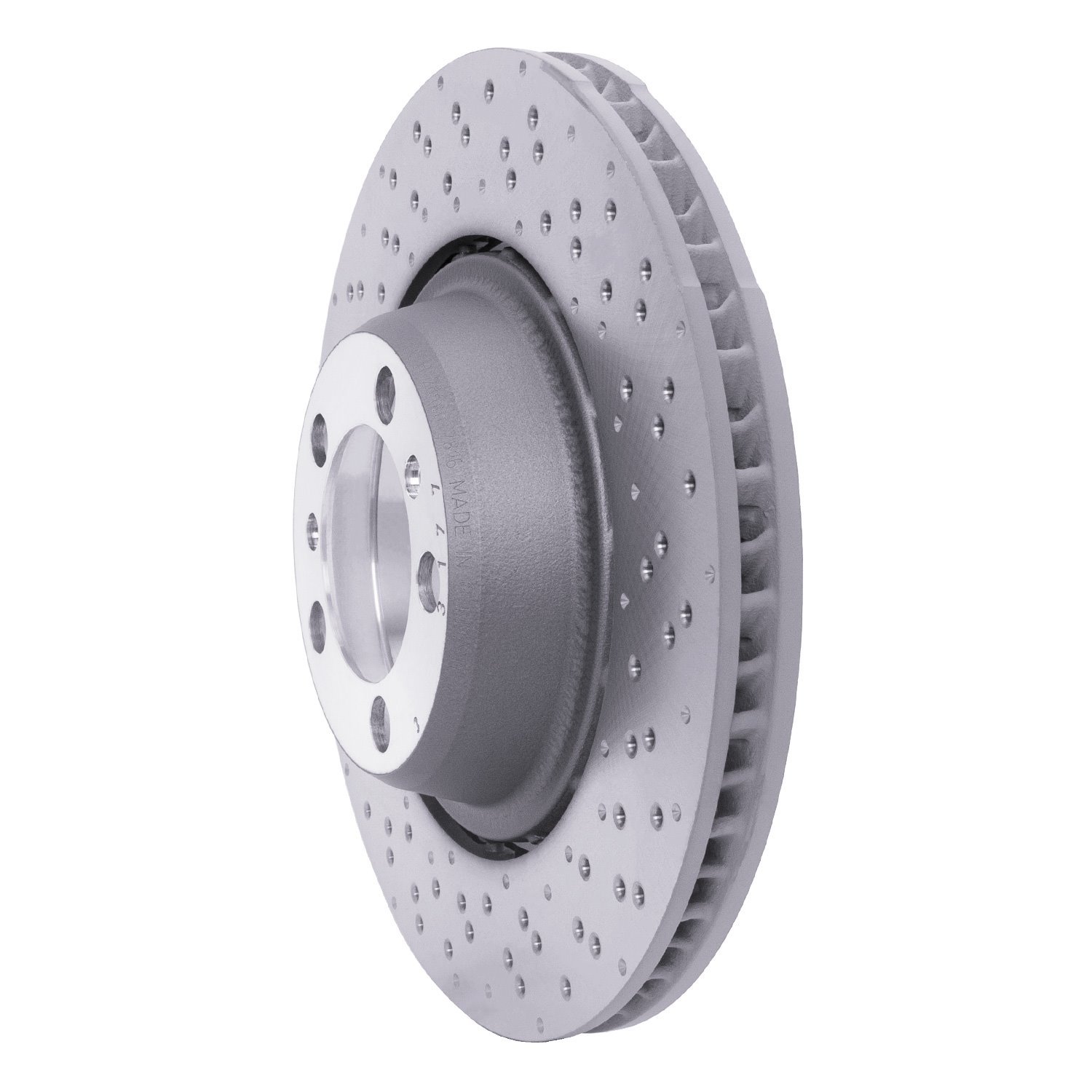 Hi-Carbon Alloy Geomet-Coated Drilled Rotor, 2013-2019 Audi/Porsche/Volkswagen, Position: Rear Right