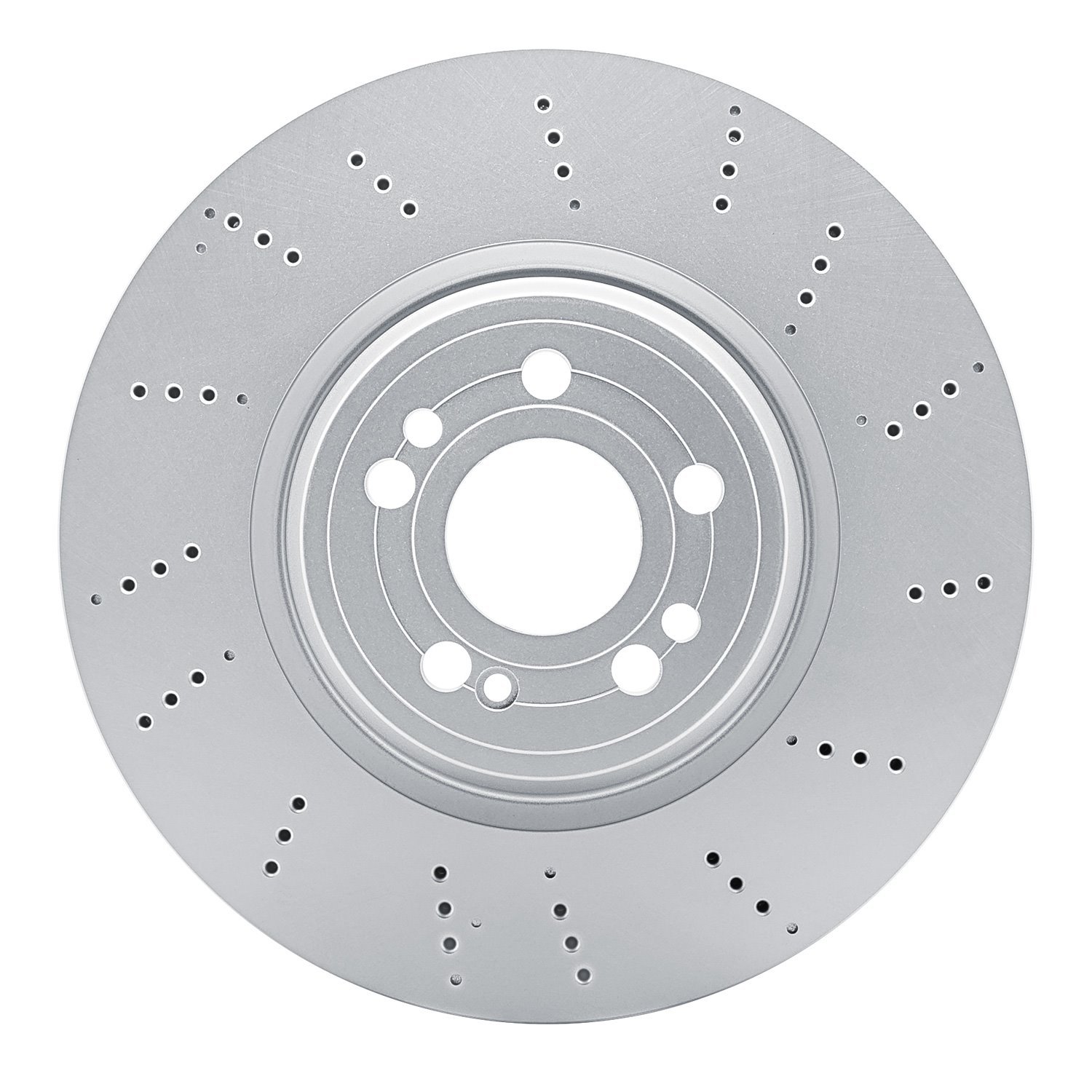 Hi-Carbon Alloy Geomet-Coated Drilled Rotor, Fits Select Mercedes-Benz, Position: Front