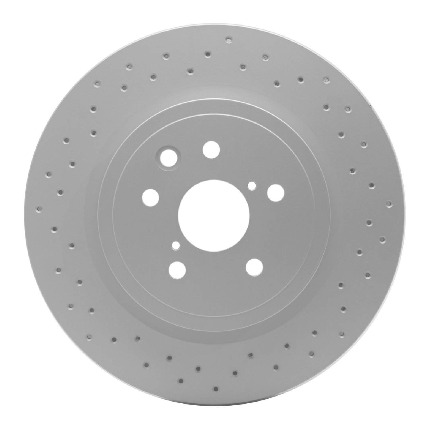 Hi-Carbon Alloy Geomet-Coated Drilled Rotor, 2008-2014 Lexus/Toyota/Scion, Position: Rear