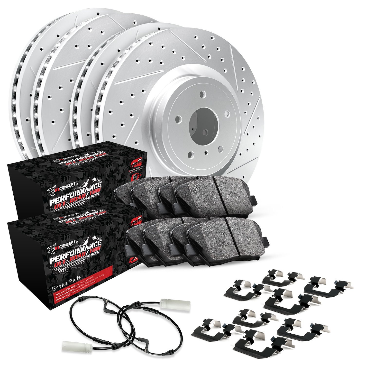 GEO-Carbon Drilled/Slotted Rotors w/Performance Off-Road/Tow