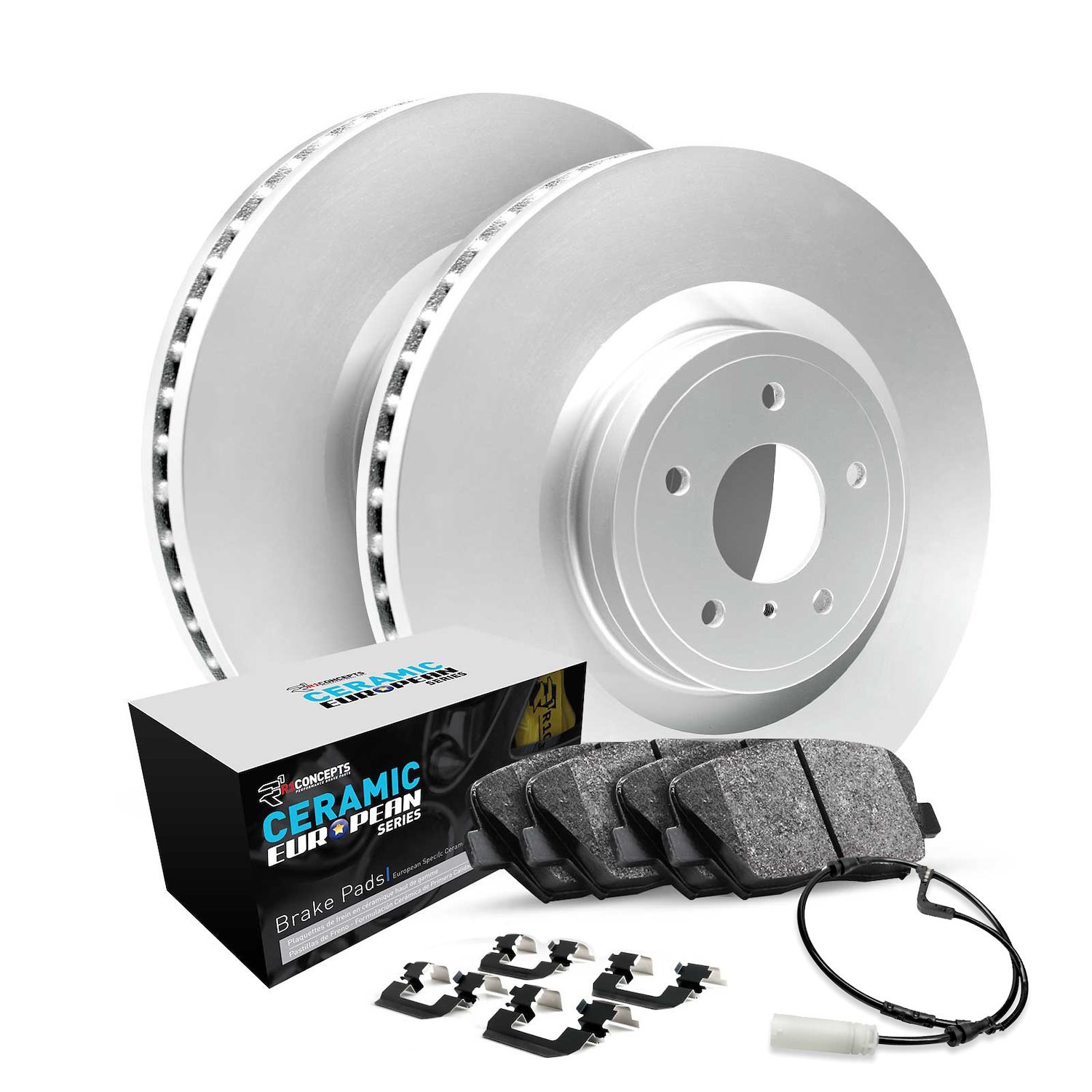 GEO-Carbon Brake Rotor Set w/Euro Ceramic Pads & Hardware, Fits Select Land Rover, Position: Rear