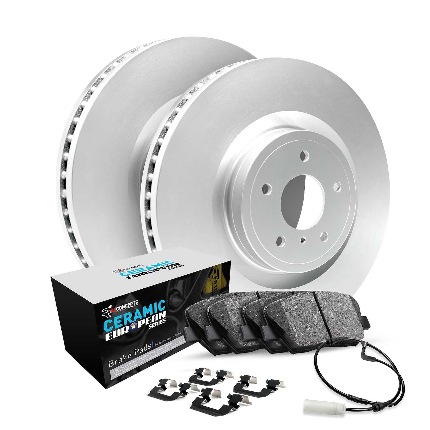 GEO-Carbon Brake Rotor Set w/Euro Ceramic Pads & Hardware, Fits Select Jaguar, Position: Rear