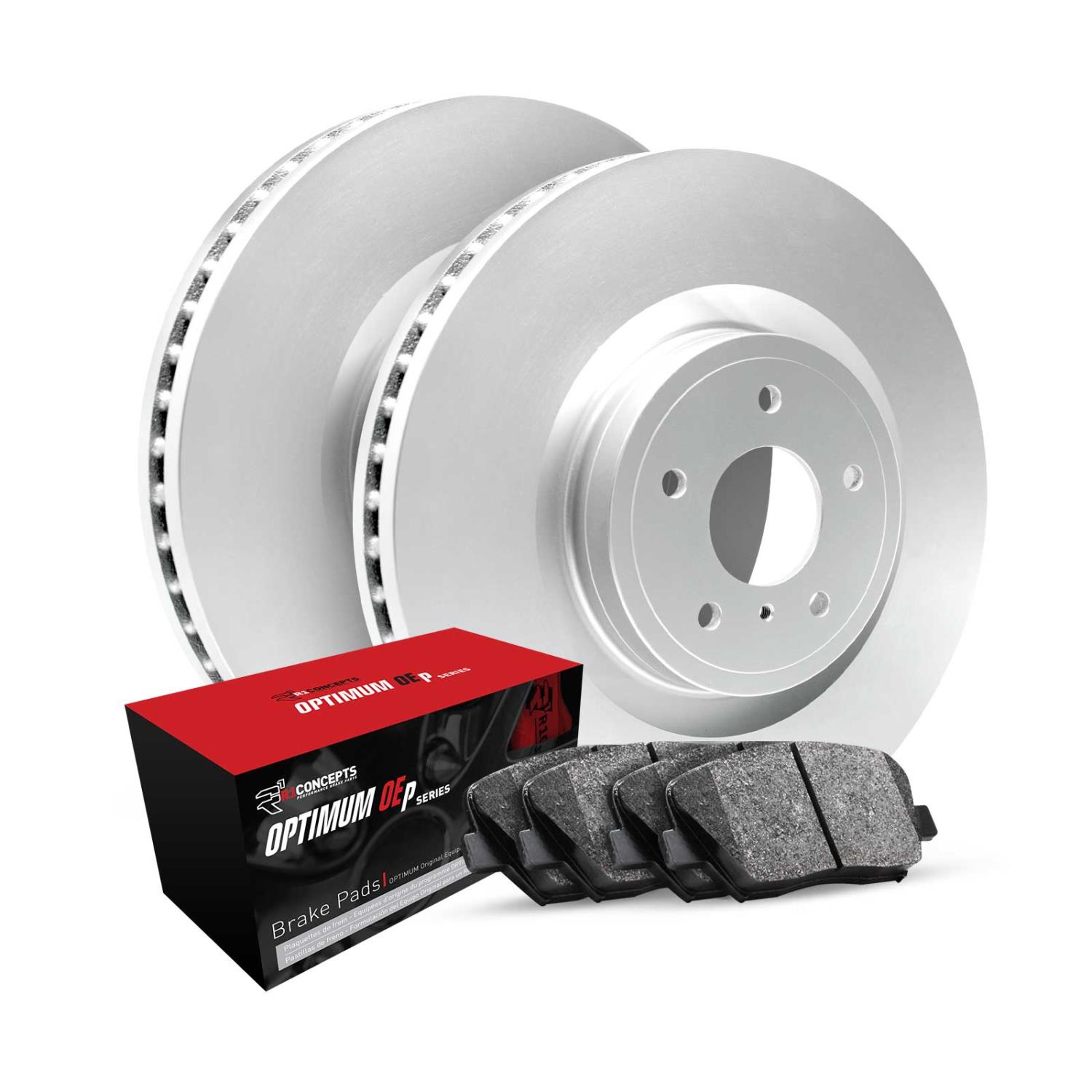 GEO-Carbon Brake Rotor Set w/Optimum OE Pads, 2012-2020 Freightliner, Position: Front