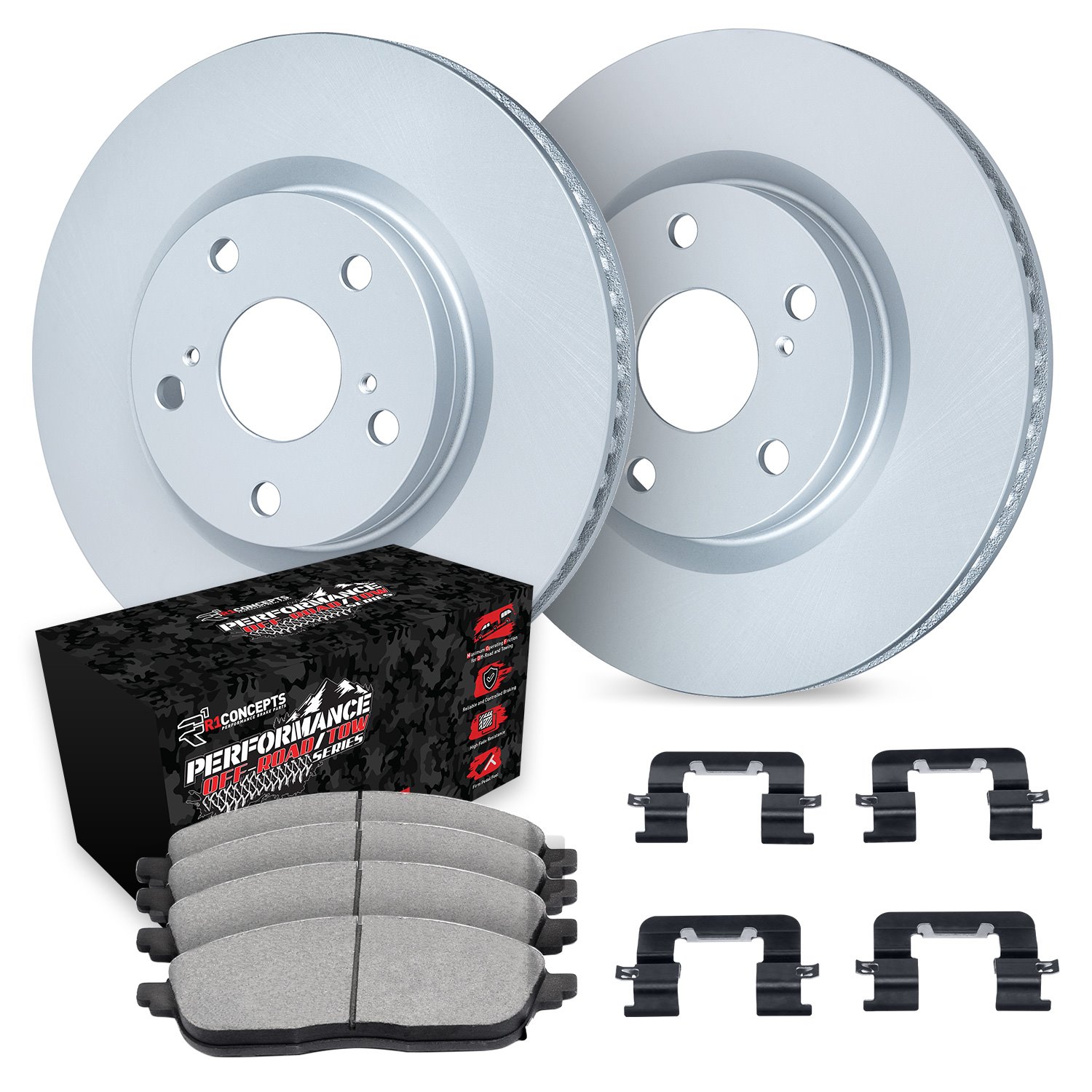 GEO-Carbon Brake Rotors w/Performance Off-Road/Tow Pads & Hardware Kit, 2012-2018 Mercedes-Benz, Position: Front