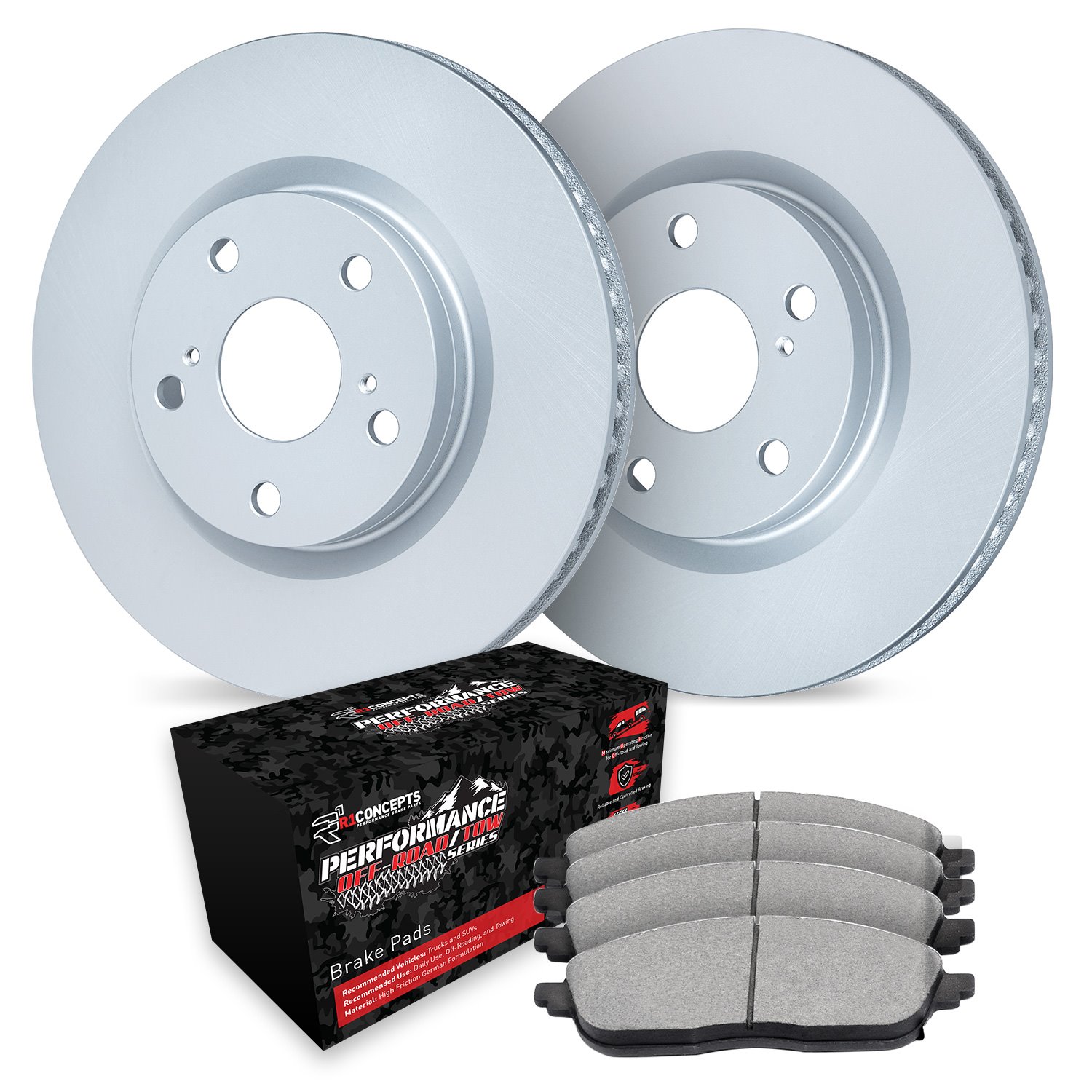 GEO-Carbon Brake Rotor Set w/Performance Off-Road/Tow Pads, 2005-2010 Fits Multiple Makes/Models, Position: Front