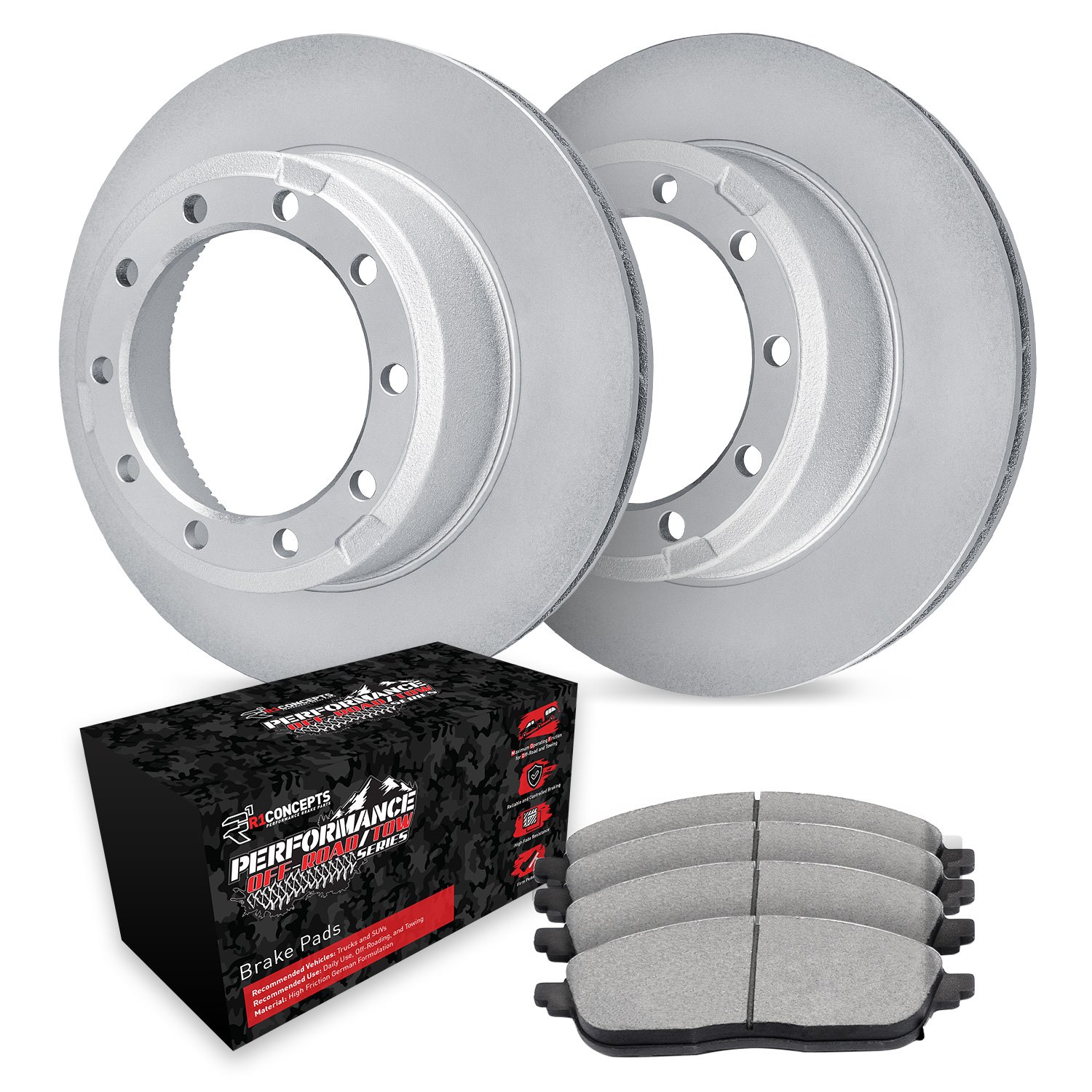 GEO-Carbon Brake Rotor Set w/Performance Off-Road/Tow Pads, 2005-2012 Ford/Lincoln/Mercury/Mazda, Position: Rear