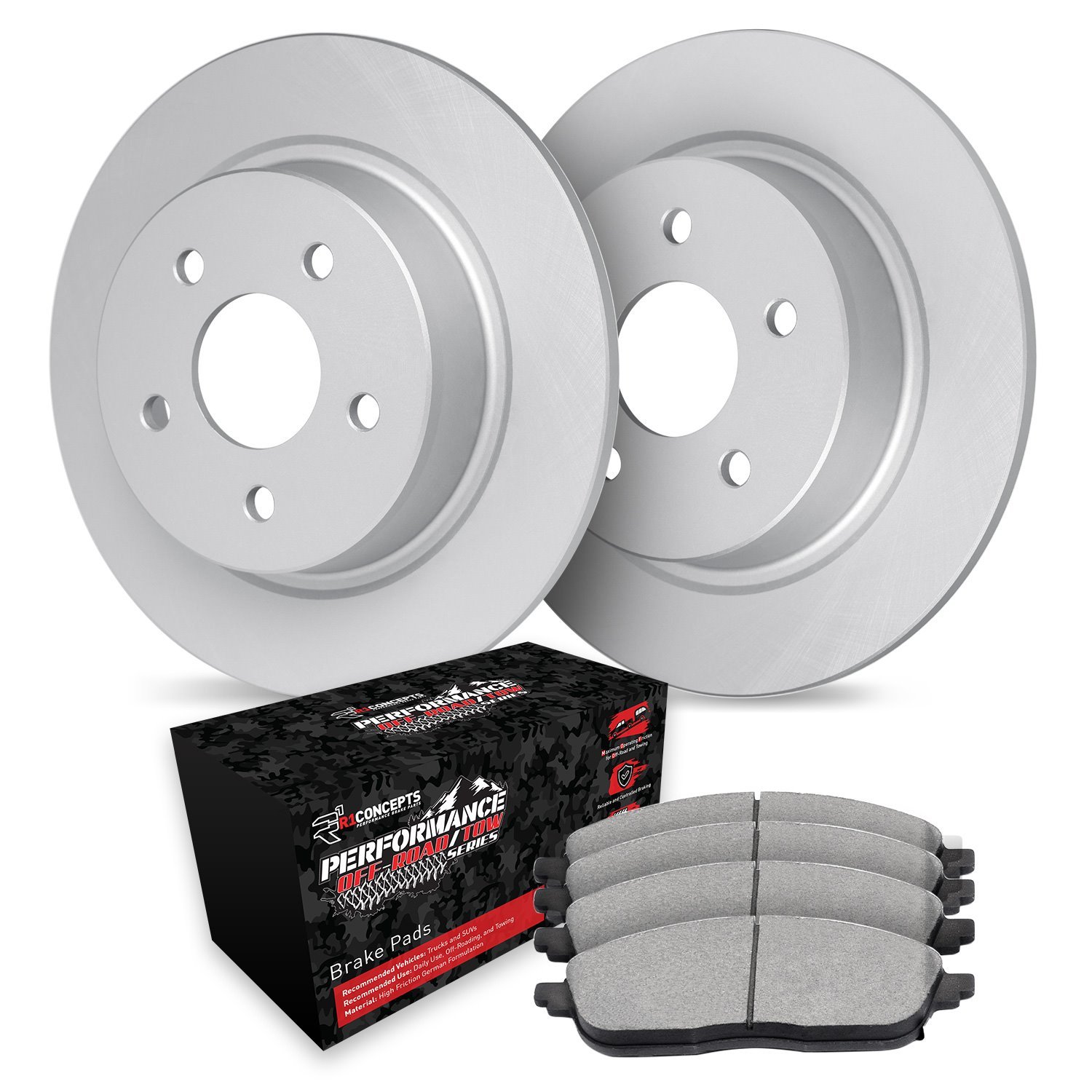 GEO-Carbon Brake Rotor Set w/Performance Off-Road/Tow Pads, 2005-2010 Mopar, Position: Rear