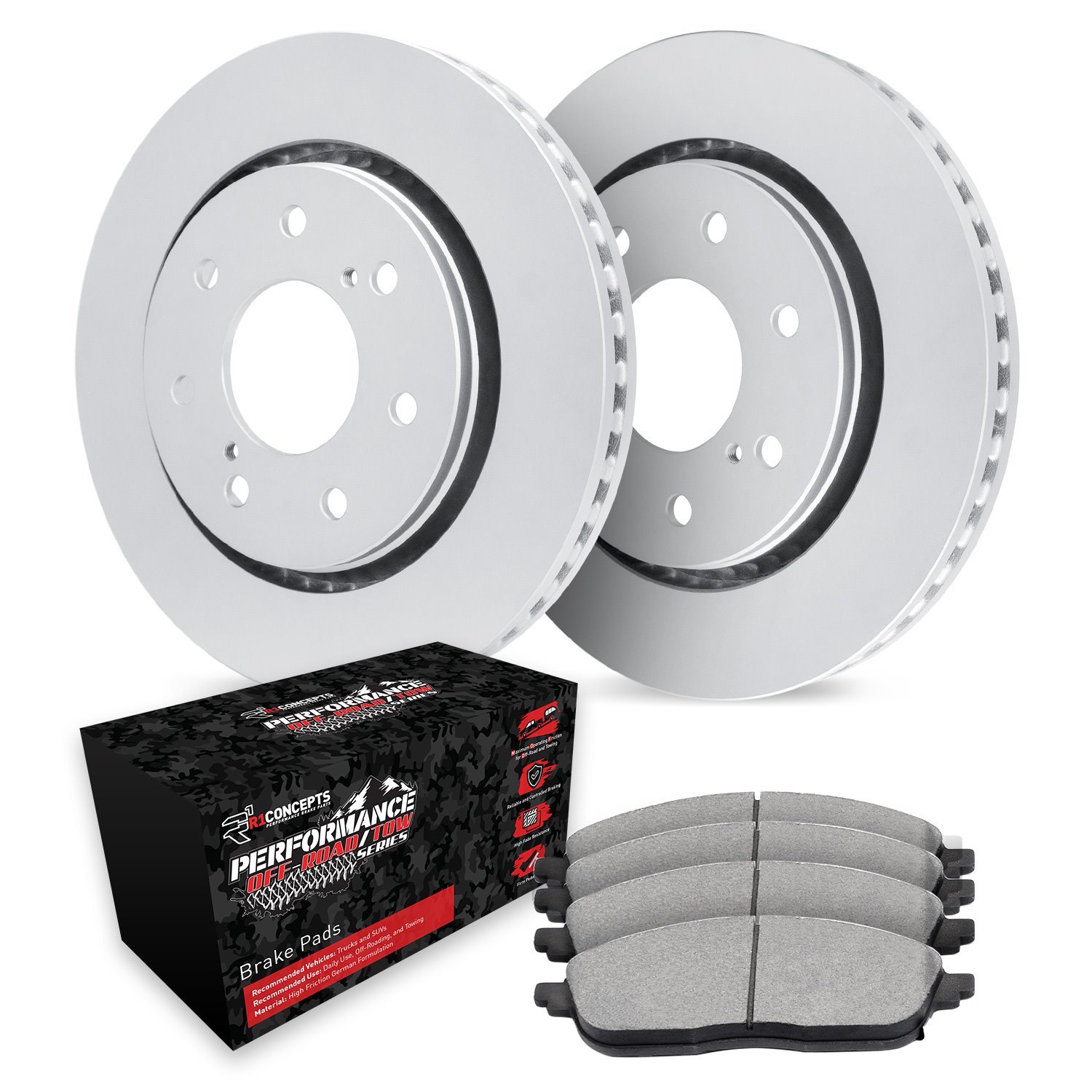 GEO-Carbon Brake Rotor Set w/Performance Off-Road/Tow Pads, 2004-2008 Ford/Lincoln/Mercury/Mazda, Position: Front
