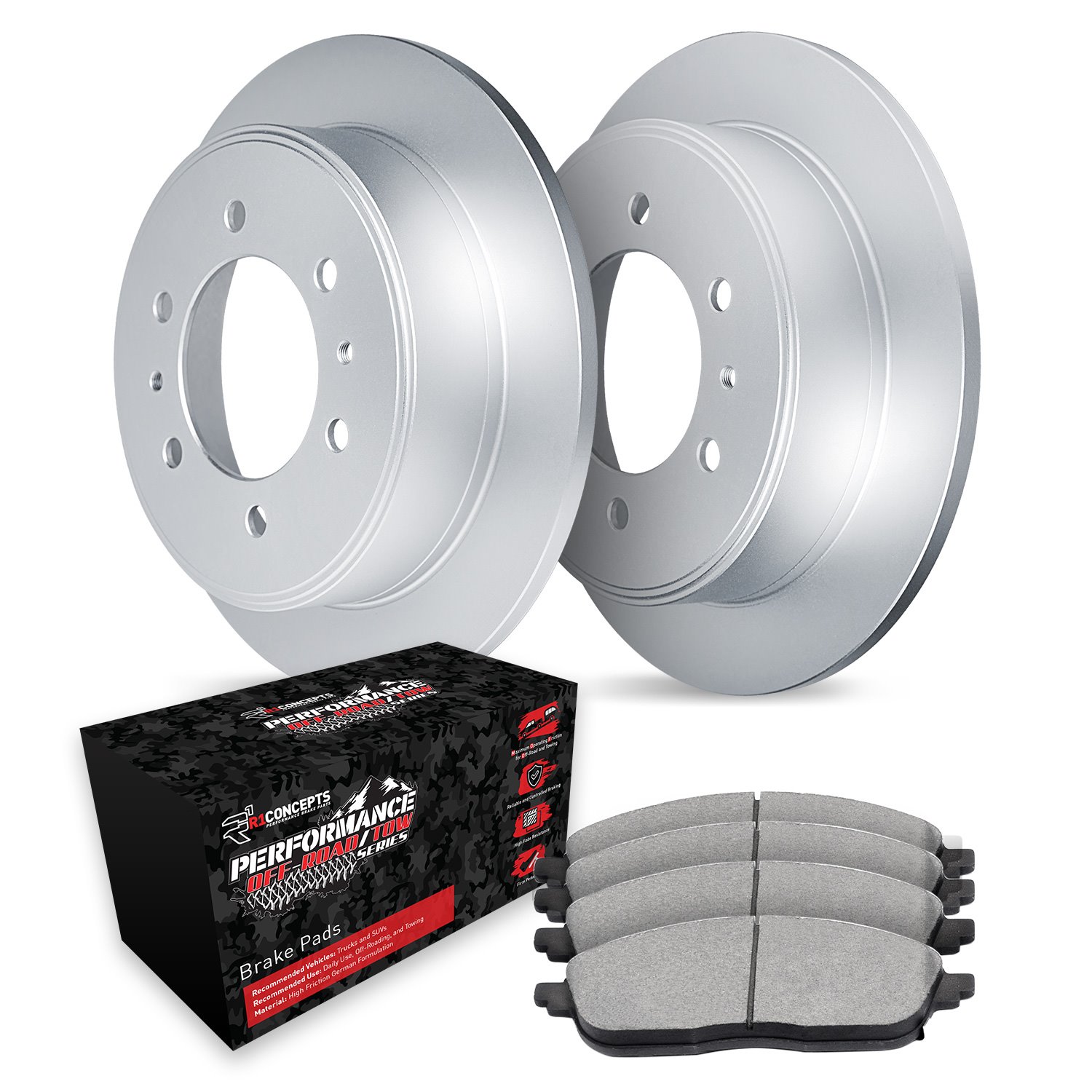 GEO-Carbon Brake Rotor Set w/Performance Off-Road/Tow Pads, 2004-2015 Infiniti/Nissan, Position: Rear