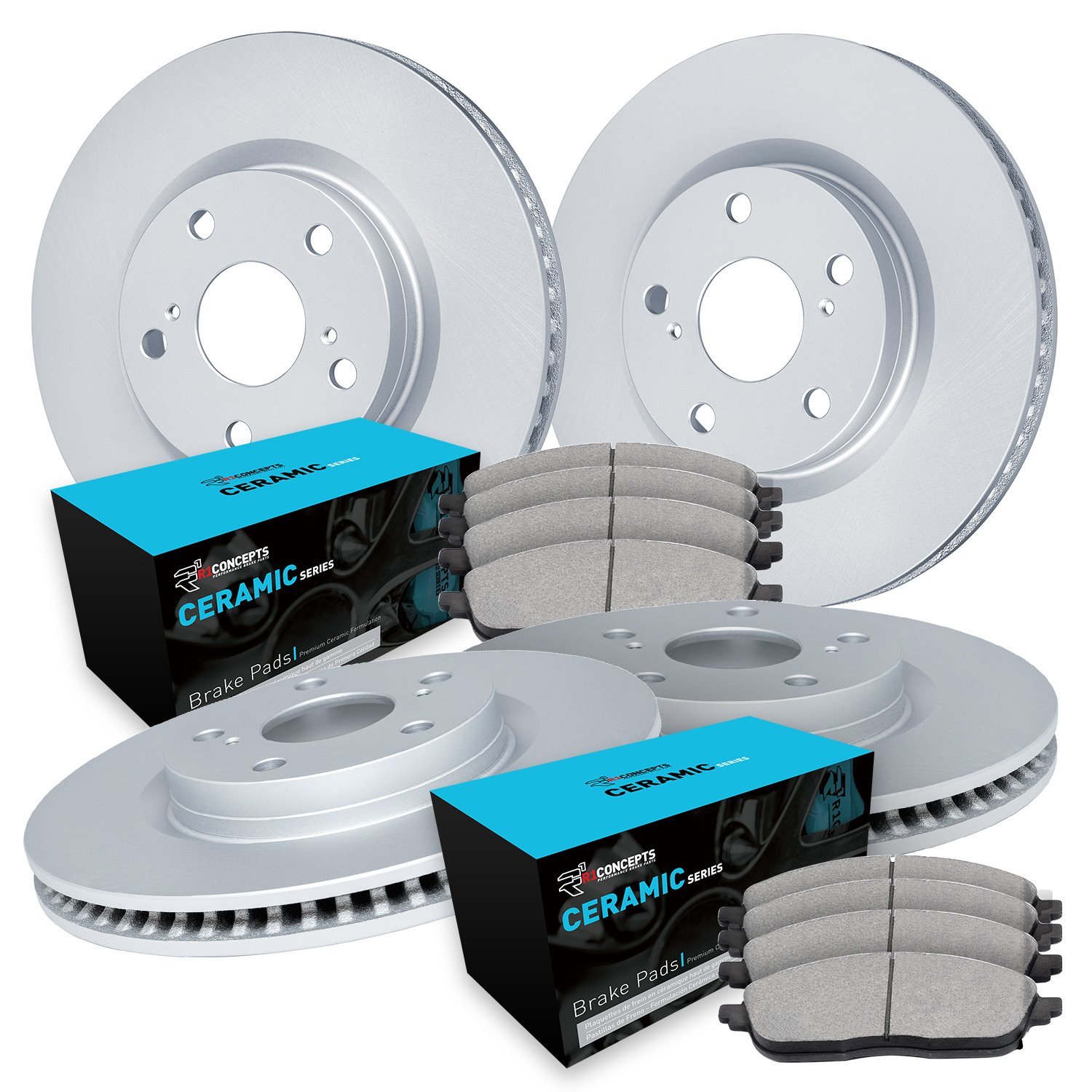 GEO-Carbon Brake Rotor Set w/Ceramic Pads, 2004-2005 Mercedes-Benz, Position: Front & Rear