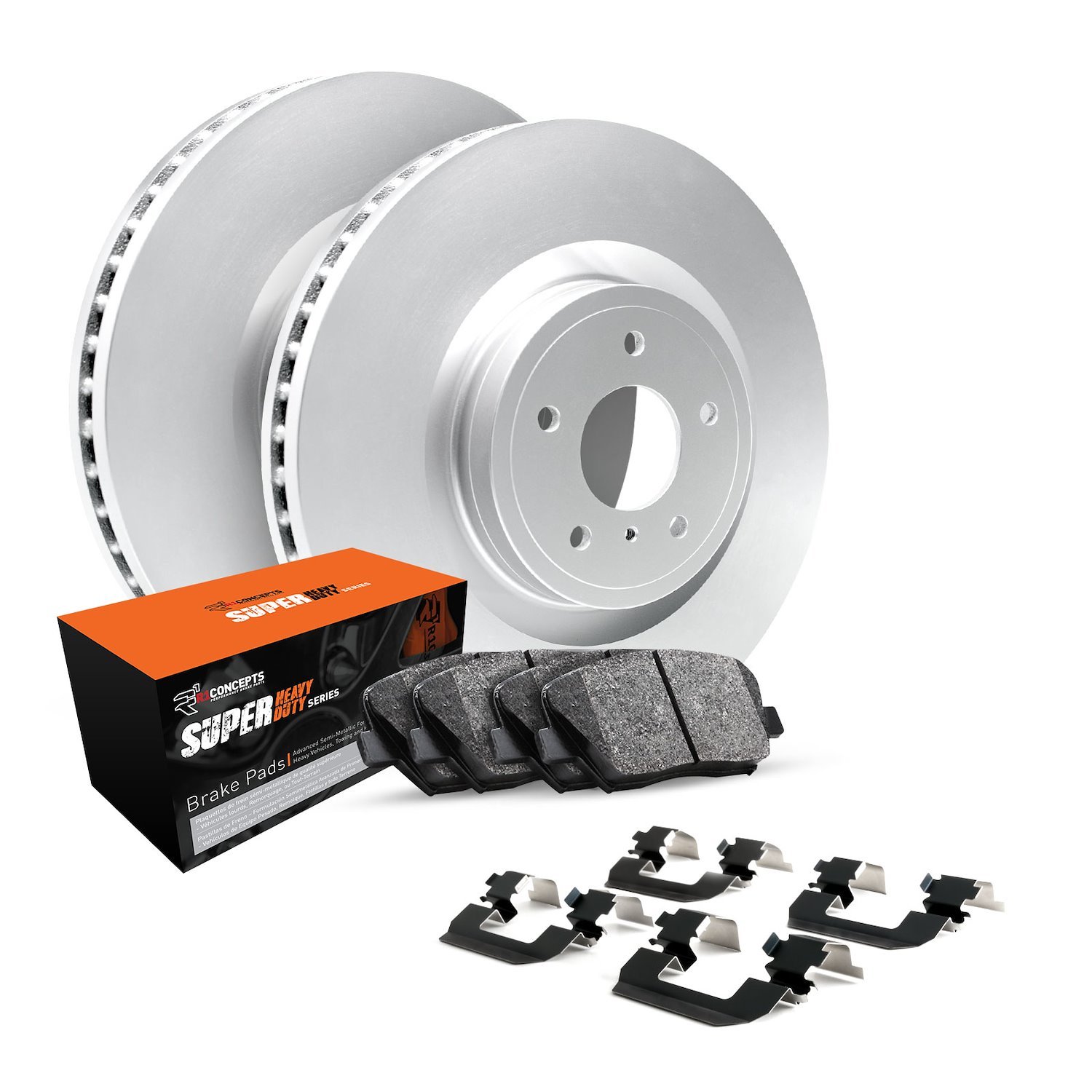 GEO-Carbon Brake Rotor Set w/Super-Duty Pads & Hardware, Fits Select Infiniti/Nissan, Position: Rear