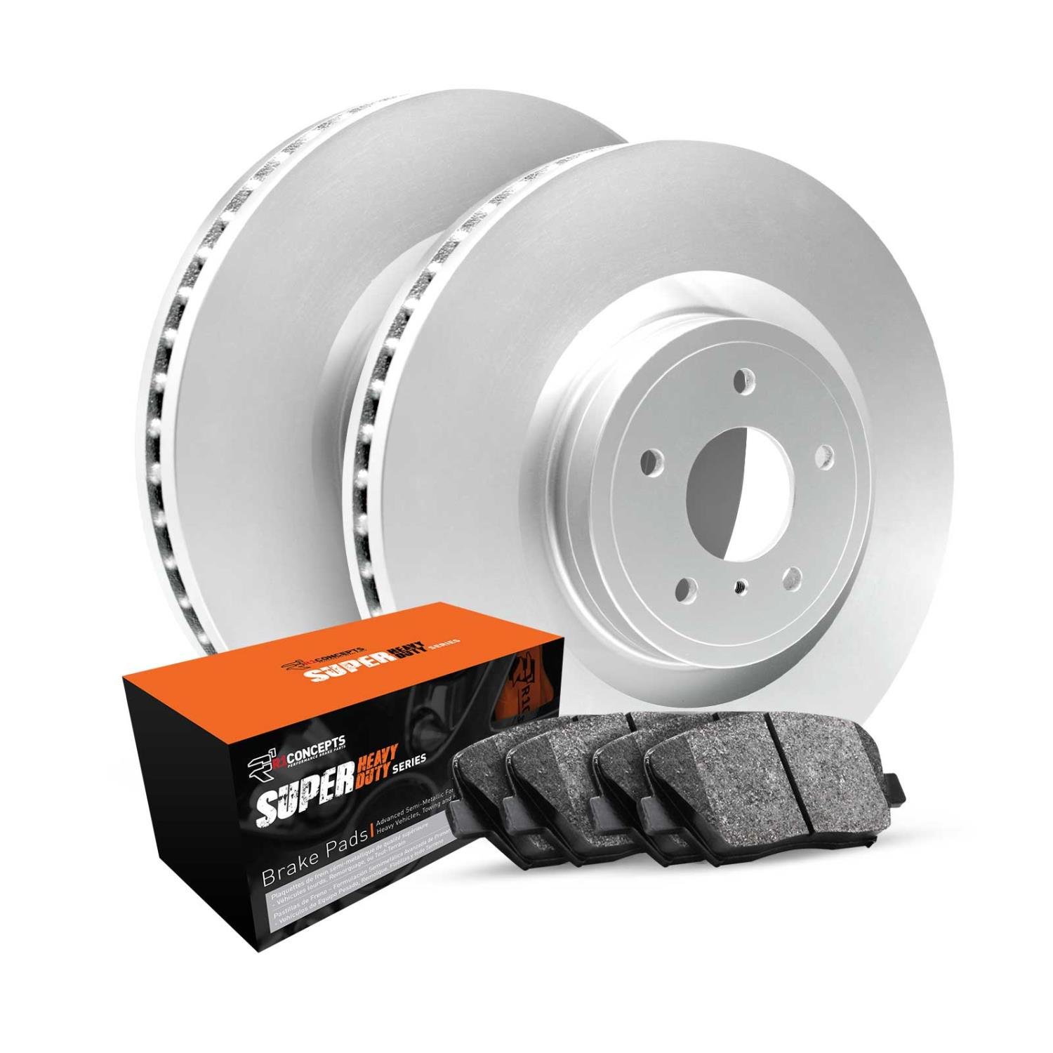 GEO-Carbon Brake Rotor Set w/Super-Duty Pads, 1969-1974 GM, Position: Front