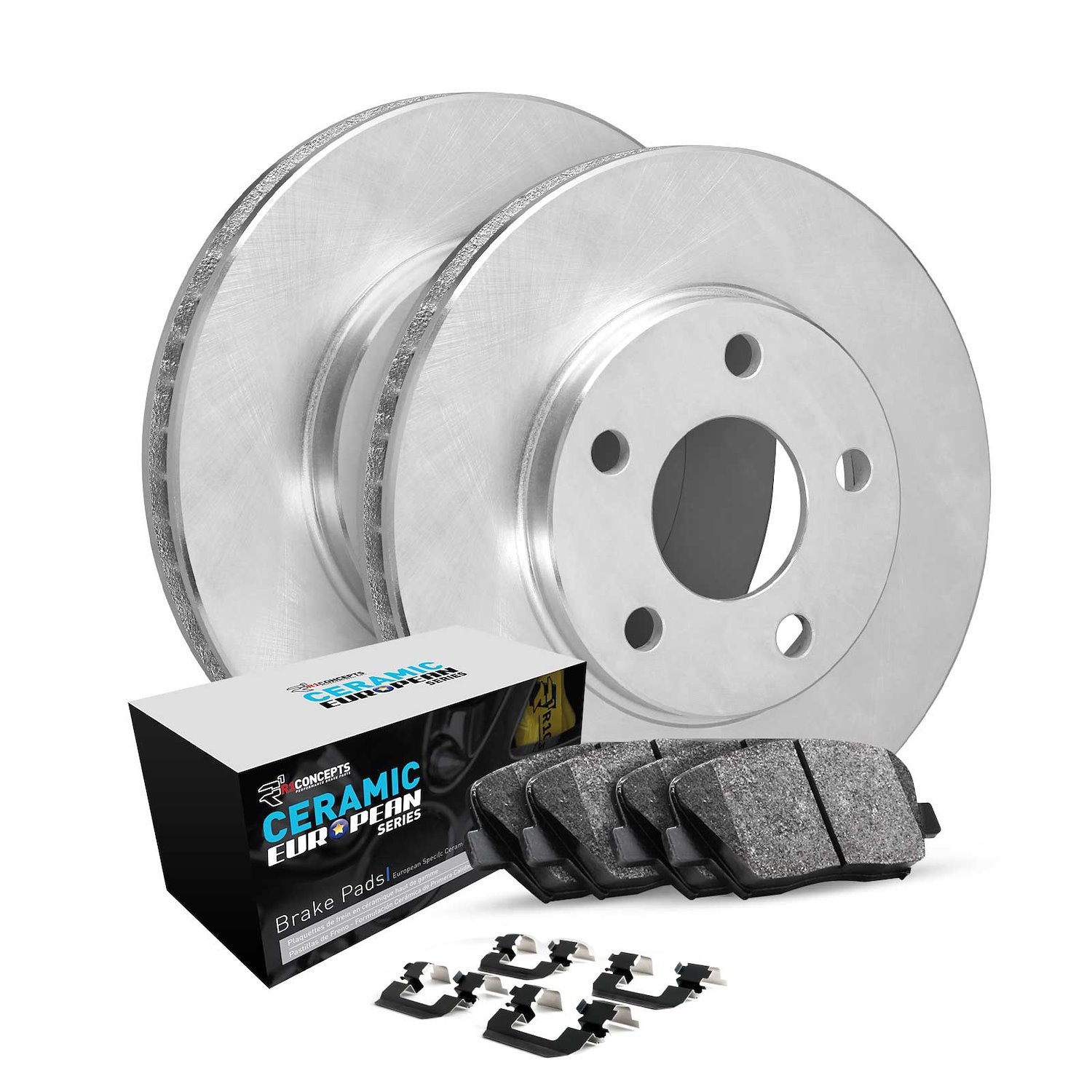 E-Line Blank Brake Rotor Set w/Euro Ceramic Pads & Hardware, Fits Select Ford/Lincoln/Mercury/Mazda, Position: Rear