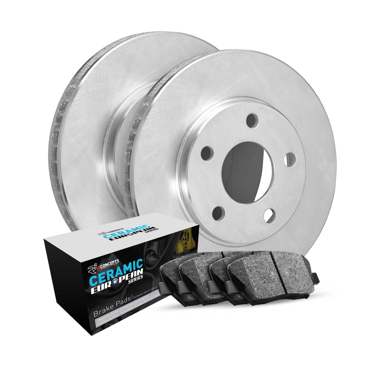 E-Line Blank Brake Rotor Set w/Euro Ceramic Pads, 1969-1983 Audi/Porsche/Volkswagen, Position: Rear