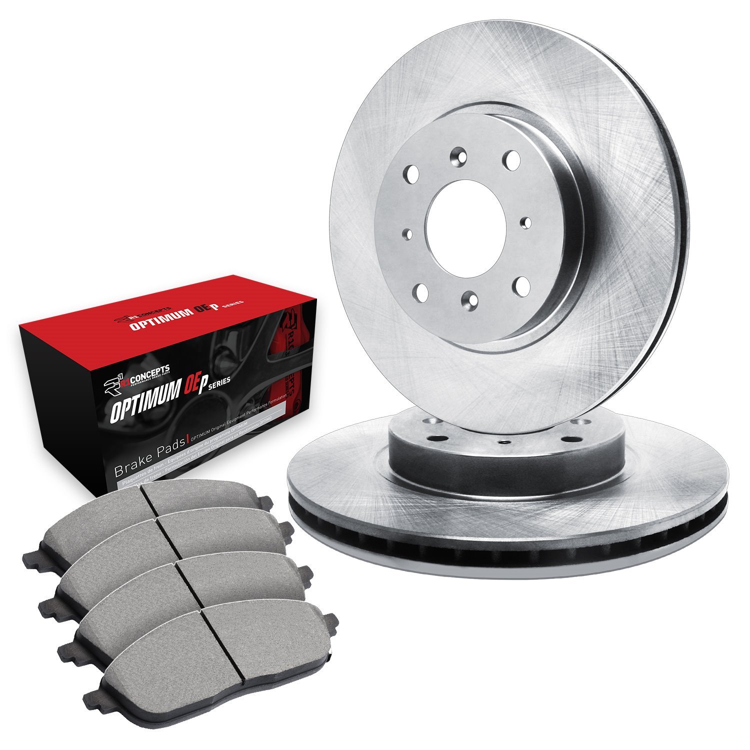 E-Line Blank Brake Rotor Set w/Optimum OE Pads, 1986-1986 Infiniti/Nissan, Position: Front