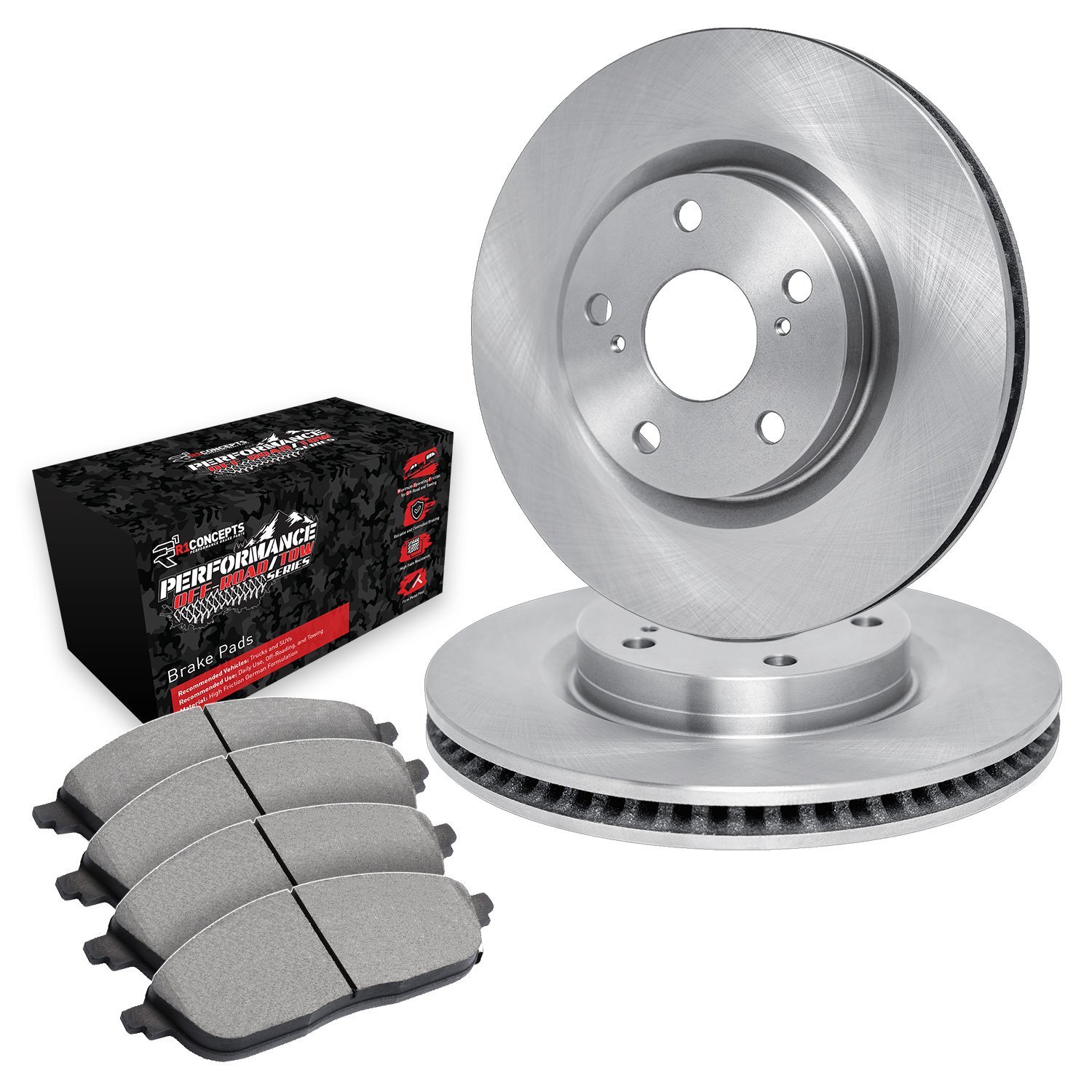 E-Line Blank Brake Rotor Set w/Performance Off-Road/Tow Pads, 1994-1999 Mopar, Position: Front
