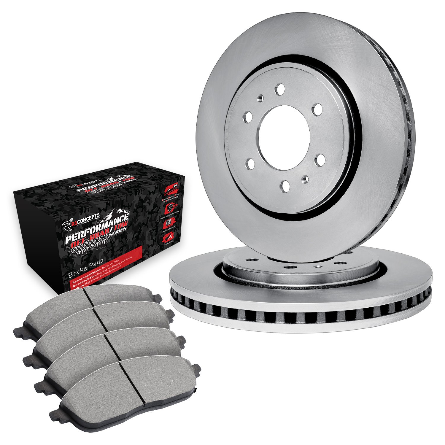 E-Line Blank Brake Rotor Set w/Performance Off-Road/Tow Pads, 2014-2020 GM, Position: Rear