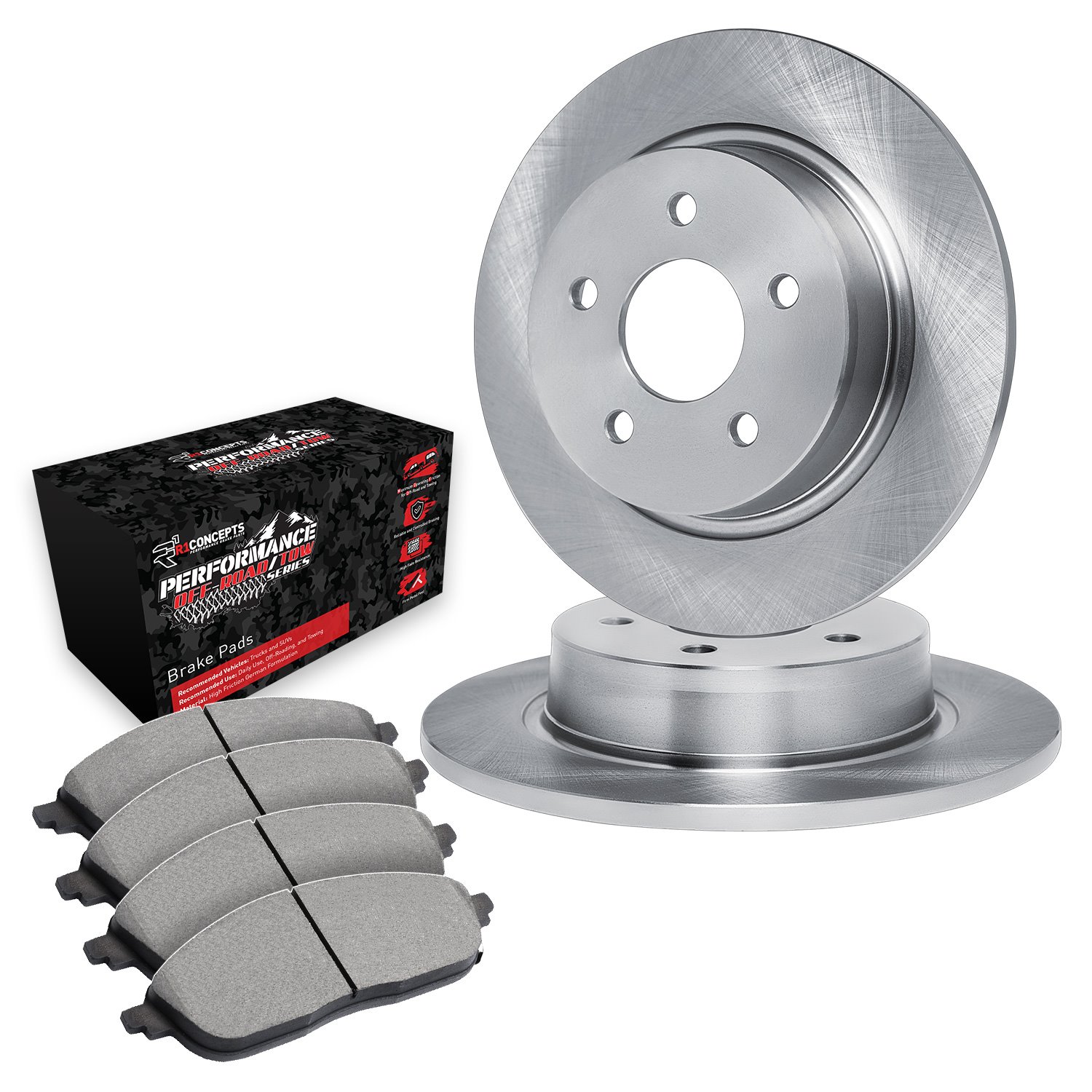 E-Line Blank Brake Rotor Set w/Performance Off-Road/Tow Pads, 1997-2004 Ford/Lincoln/Mercury/Mazda, Position: Rear