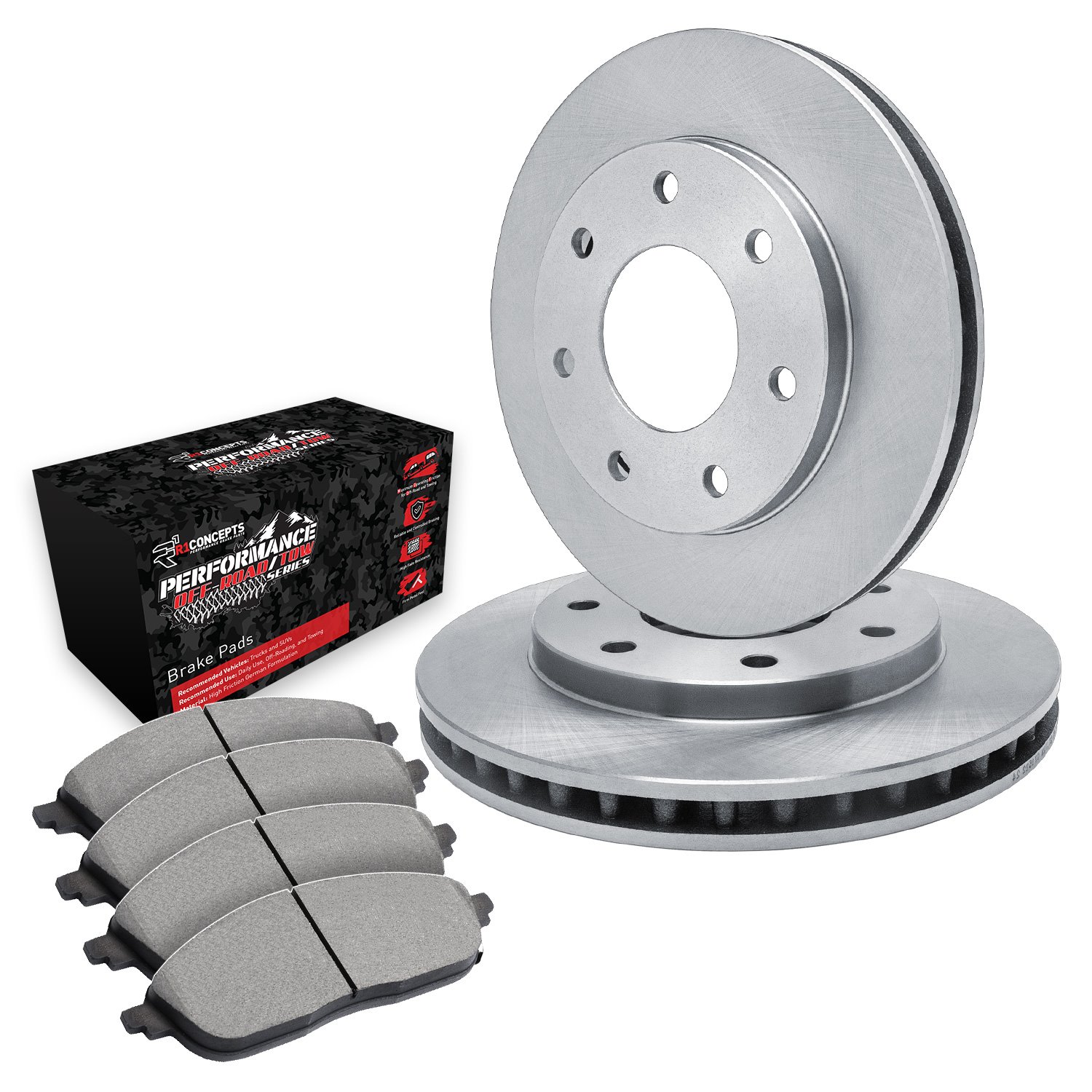 E-Line Blank Brake Rotor Set w/Performance Off-Road/Tow Pads, 2004-2011 Ford/Lincoln/Mercury/Mazda, Position: Rear