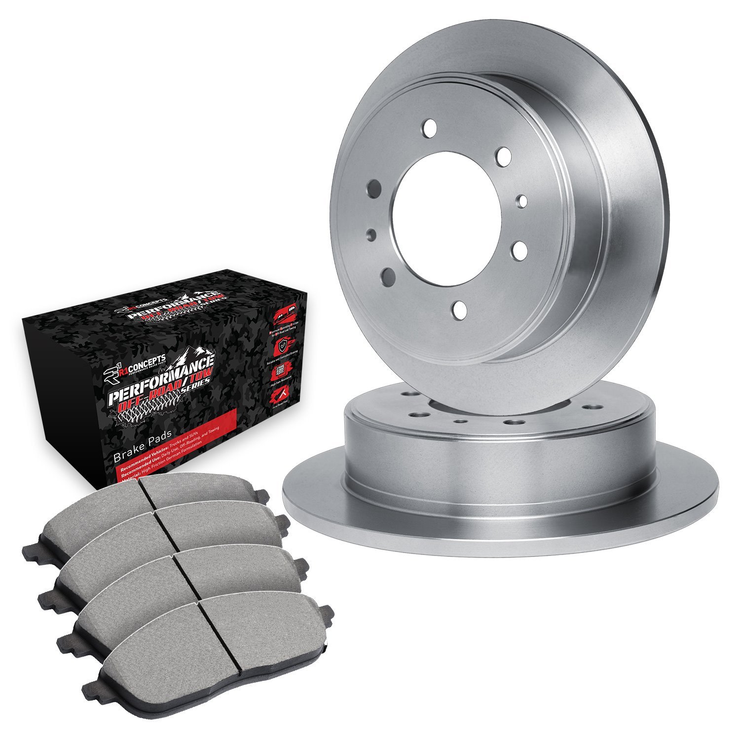 E-Line Blank Brake Rotor Set w/Performance Off-Road/Tow Pads, 1979-1980 Lexus/Toyota/Scion, Position: Front