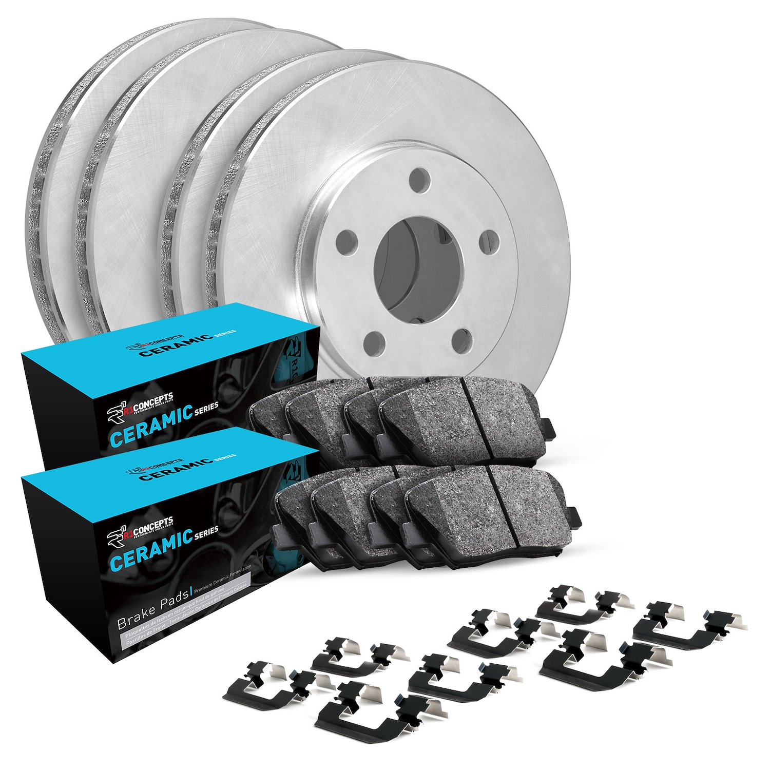 E-Line Brake Rotor w/Ceramic Pads & Hardware, 2003-2005 Land Rover, Position: Front & Rear