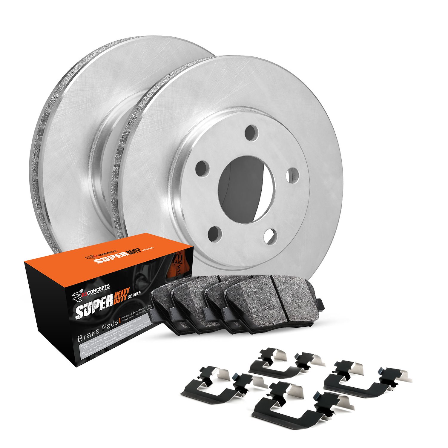 E-Line Blank Brake Rotor Set w/Super-Duty Pads & Hardware, 2005-2012 Ford/Lincoln/Mercury/Mazda, Position: Front