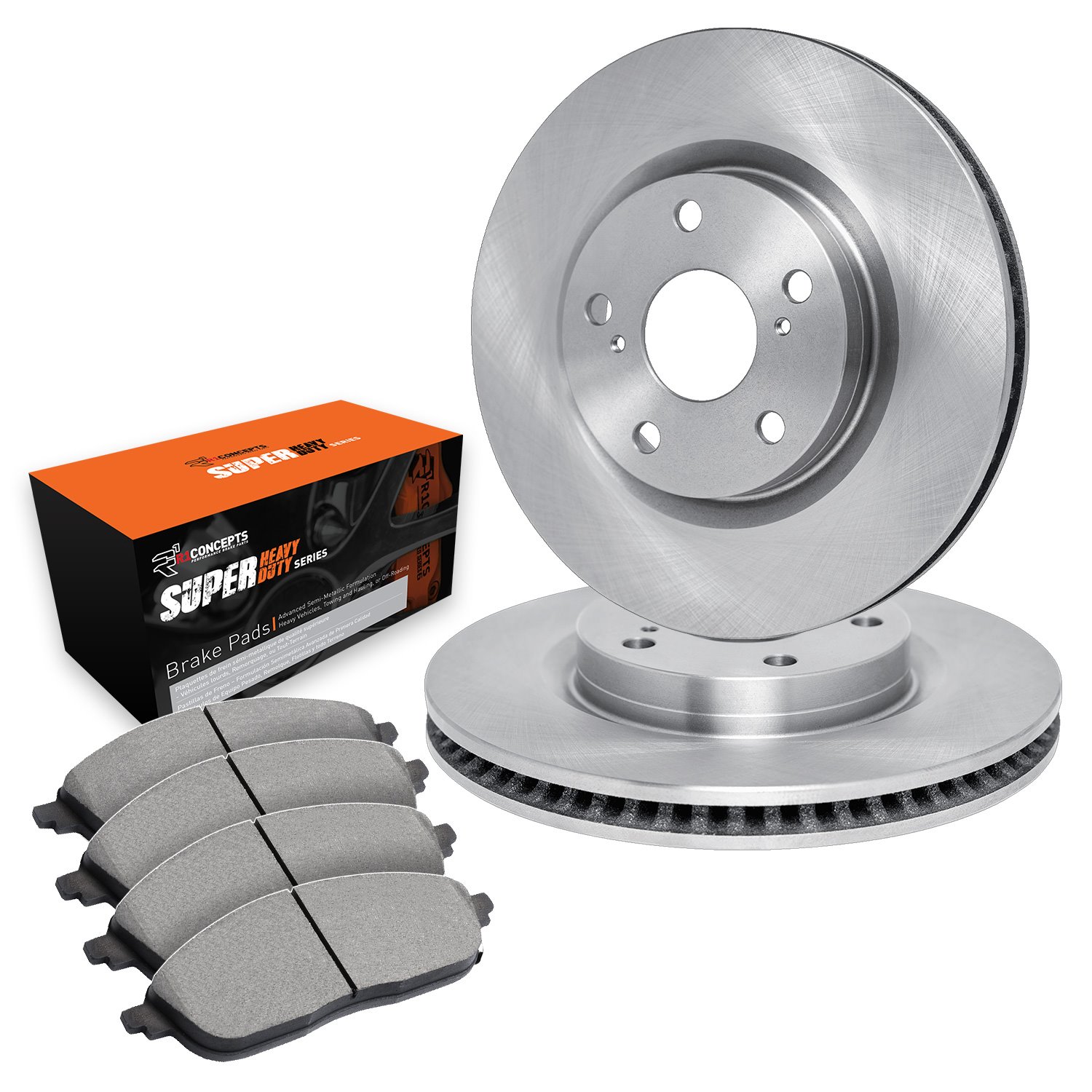 E-Line Blank Brake Rotor Set w/Super-Duty Pads, 1990-1991 Ford/Lincoln/Mercury/Mazda, Position: Front