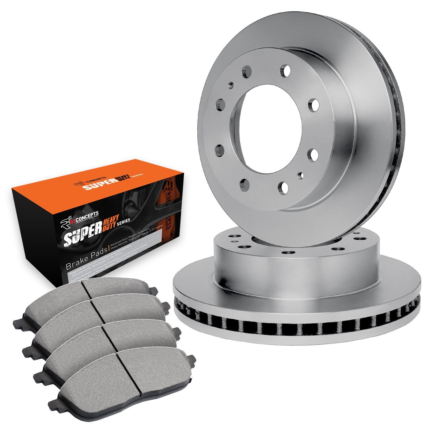 E-Line Blank Brake Rotor Set w/Super-Duty Pads, 1999-1999 Ford/Lincoln/Mercury/Mazda, Position: Front