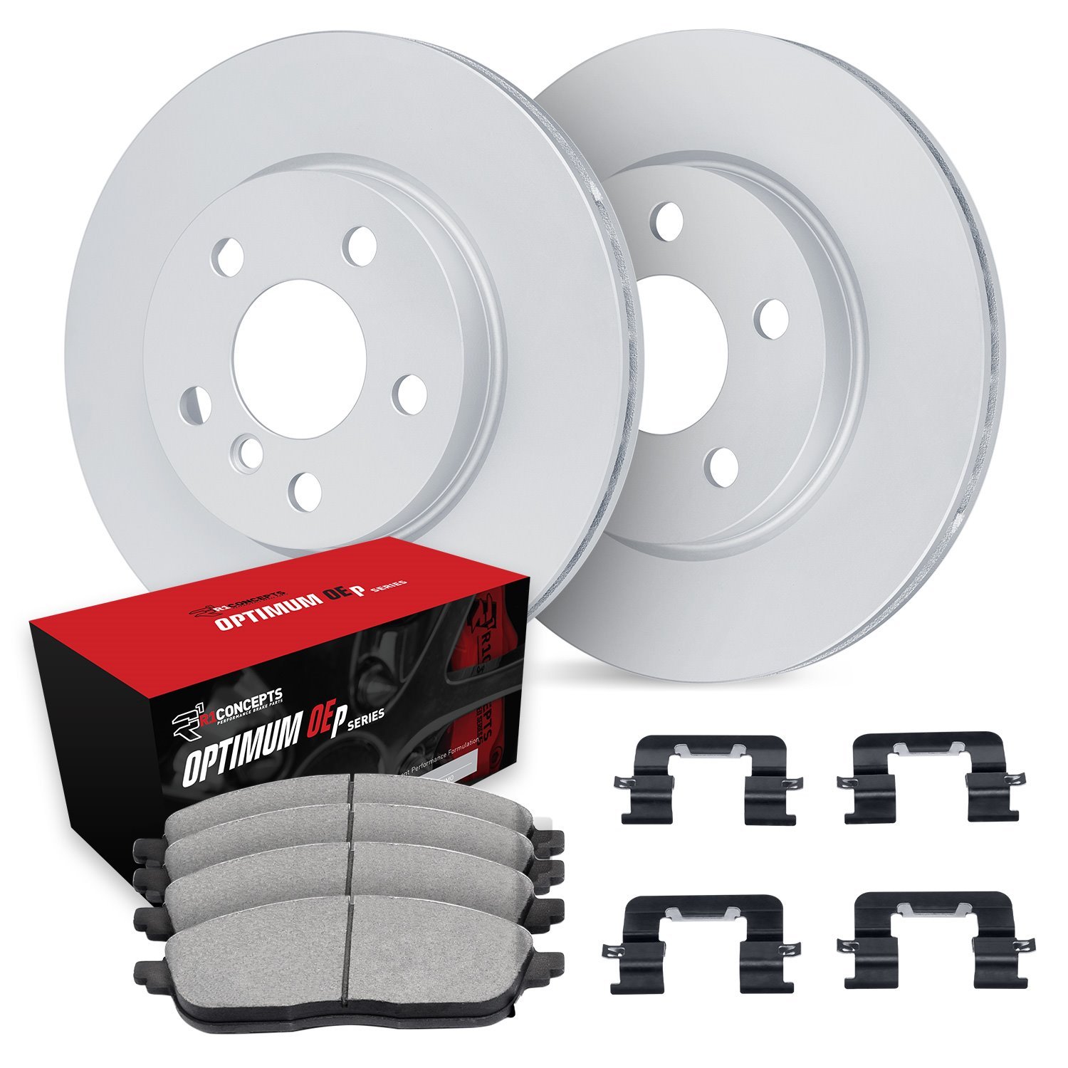 GEO-Carbon Brake Rotor Set w/Optimum OE Pads & Hardware, 2012-2013 Audi/Porsche/Volkswagen, Position: Front