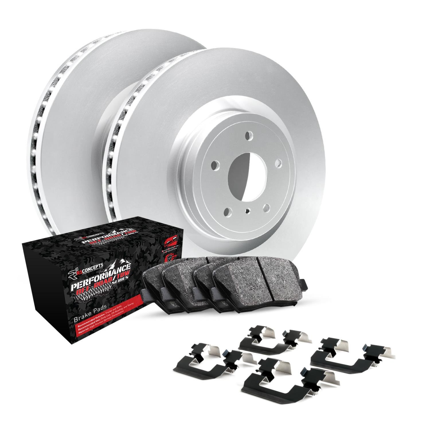 GEO-Carbon Brake Rotor Set w/Performance Off-Road/Tow Pads & Hardware, 2004-2011 GM, Position: Rear