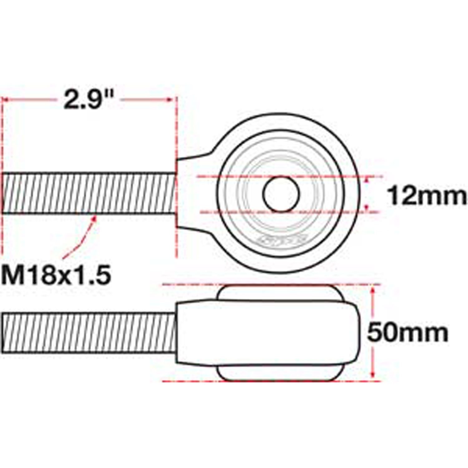 xAxis Rod End Ball Joint M18x1.5 Thread