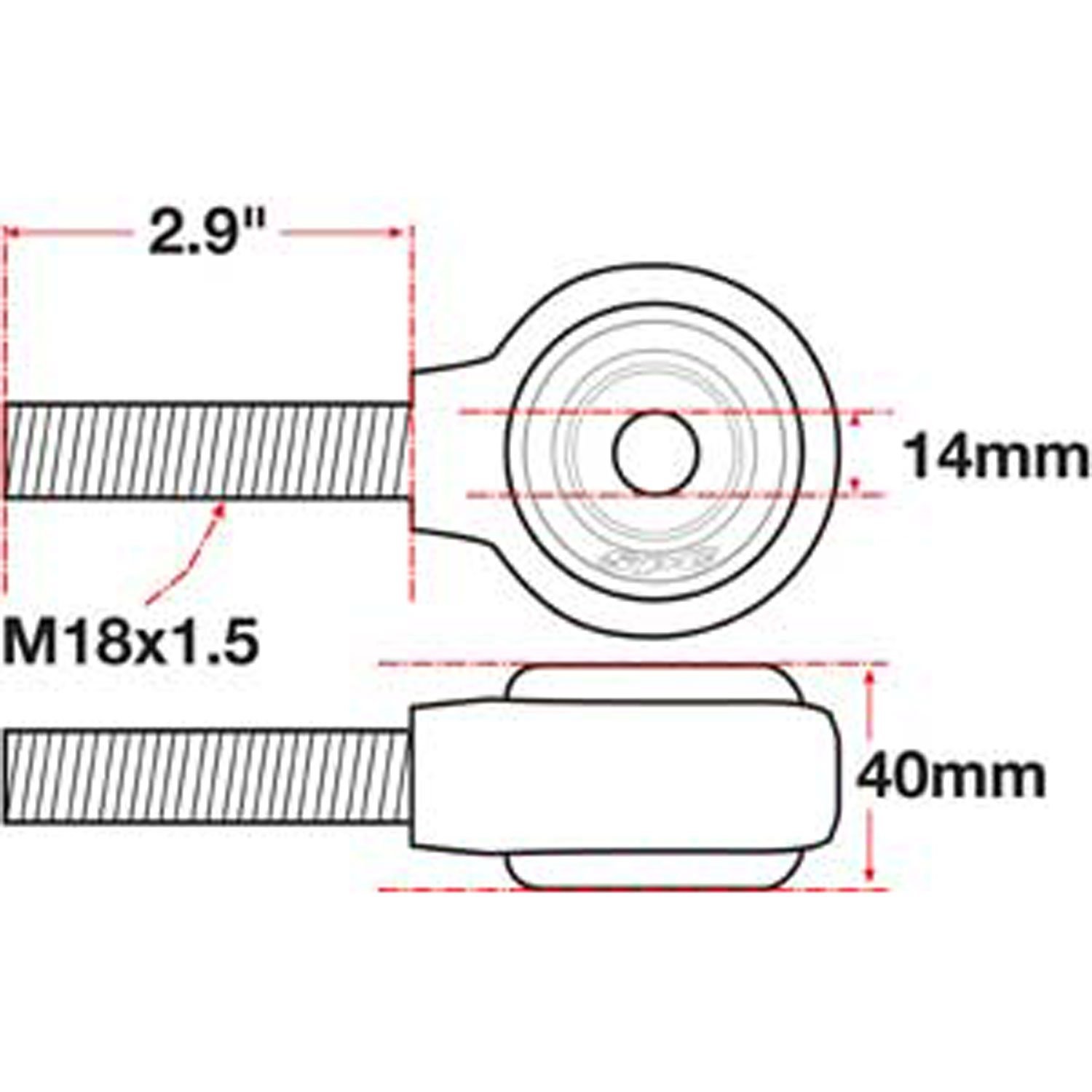 xAxis Rod End Ball Joint M18x1.5 Thread