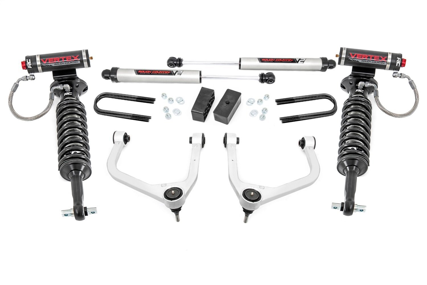 28857 Suspension Lift Kit w/Shocks; 3.5 in. Lift; Incl. Strut Spacers; Forged Aluminum Upper Control Arms; Upper POM Ball Joints