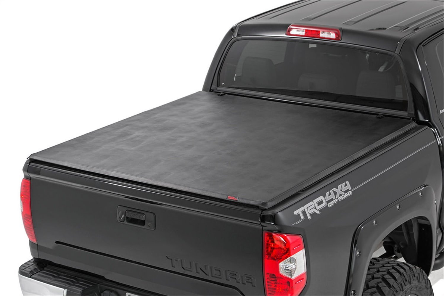 41419650 Soft Tri-Fold Tonneau Bed Cover; Black; Vinyl; w/o Cargo Management System;