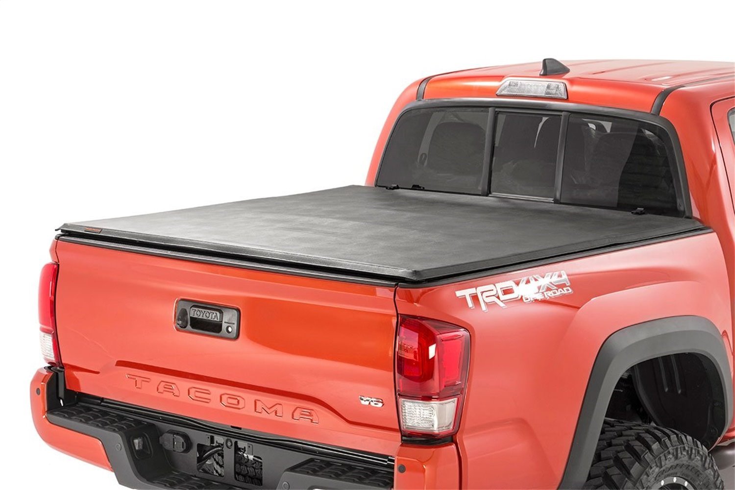 41716501 Soft Tri-Fold Tonneau Bed Cover; Black; Vinyl; w/Cargo Management System;