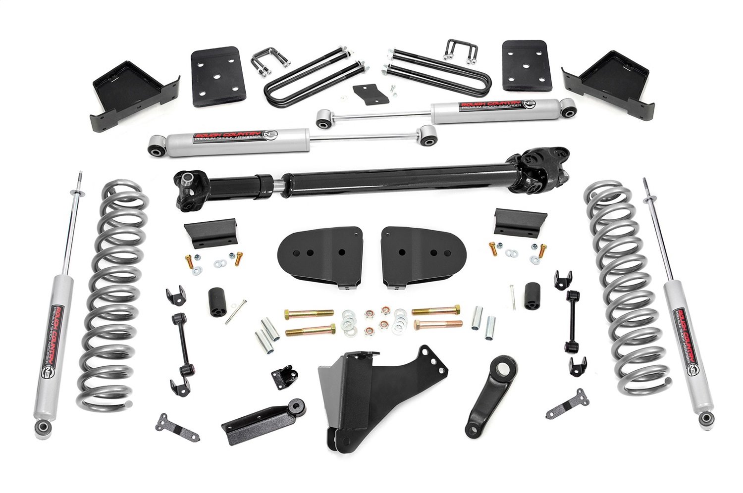 43831 Suspension Lift Kit w/Shocks; 3.5 in. Lift; Incl. Factory Rear Overload Springs; Front Driveshaft; Premium N3 Shocks;