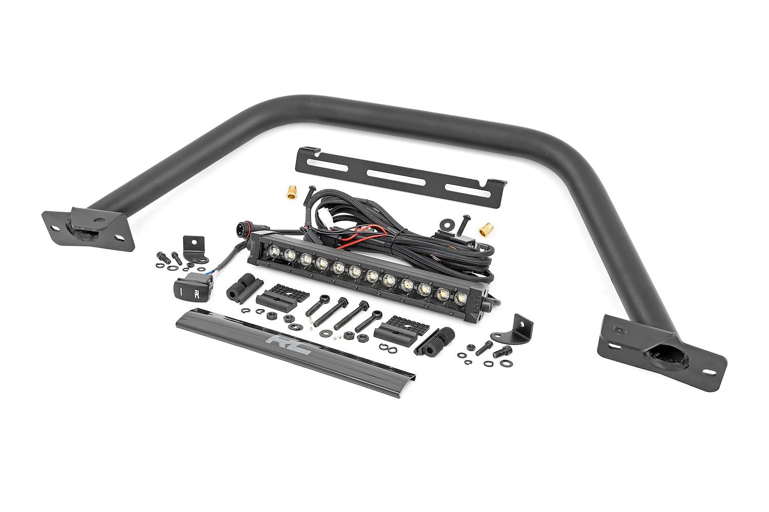 51117 Safari Bar, 12" LED Light Bar, Black, DRL, Single Row, OE Modular Steel, Ford Bronco 4WD (