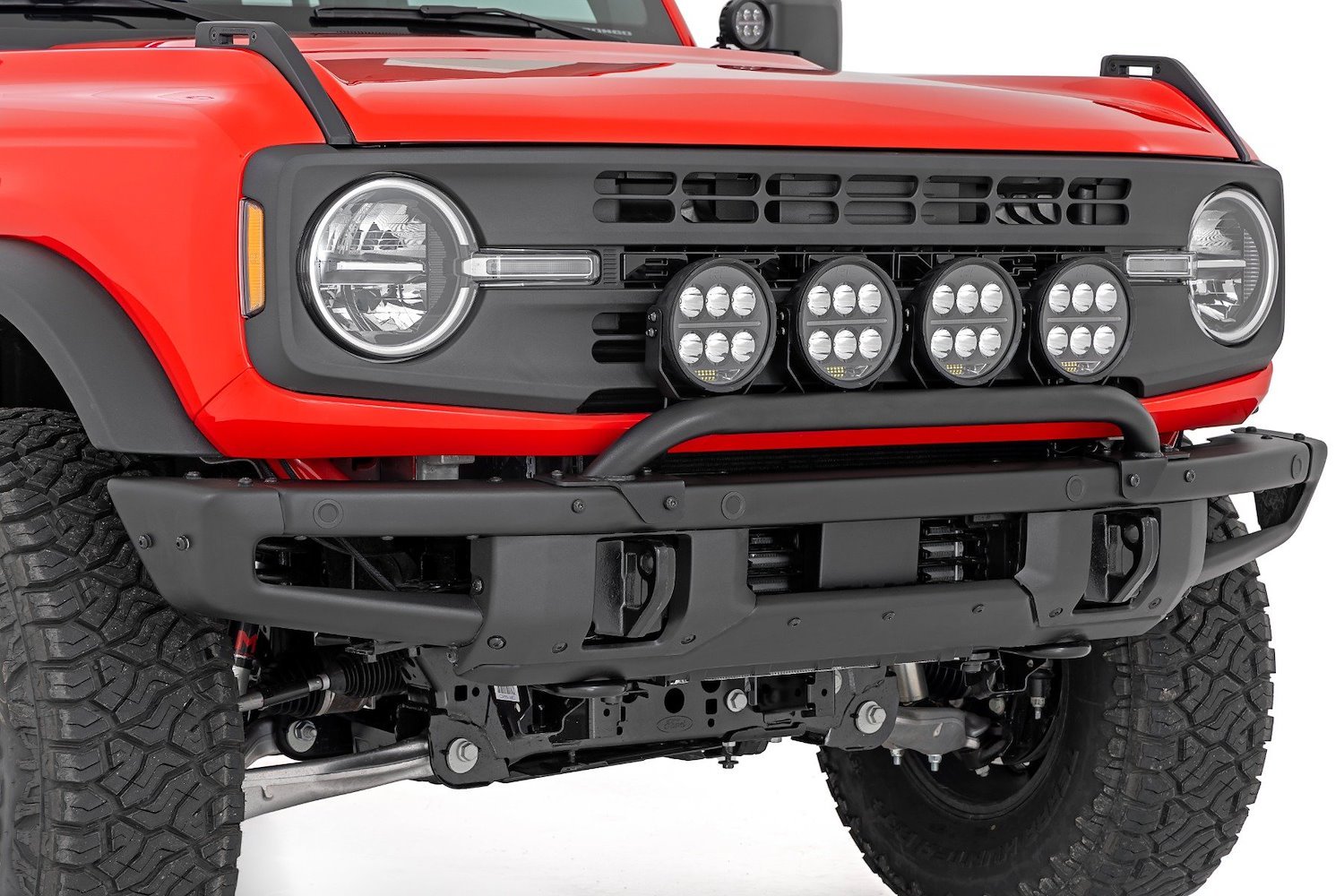 51137 6.5 in. Round LED (Quad) Light Bar Mount Fits Select Ford Bronco, OE Modular Steel