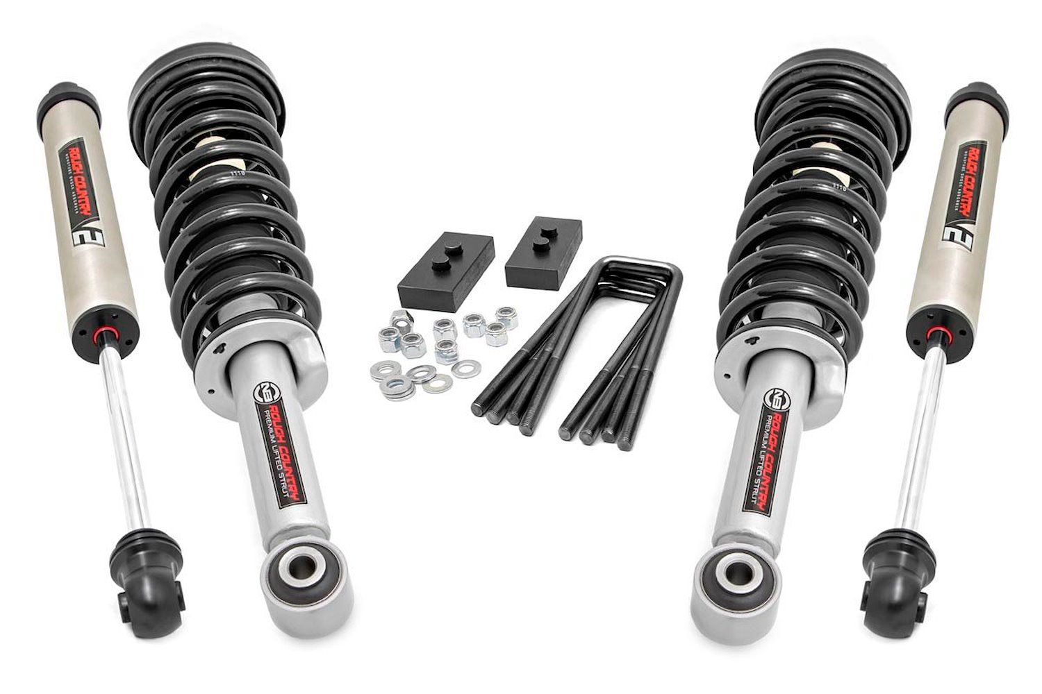 56871 2in Ford Leveling Lift Kit, Lifted Struts and V2 Shocks (09-13 F-150)